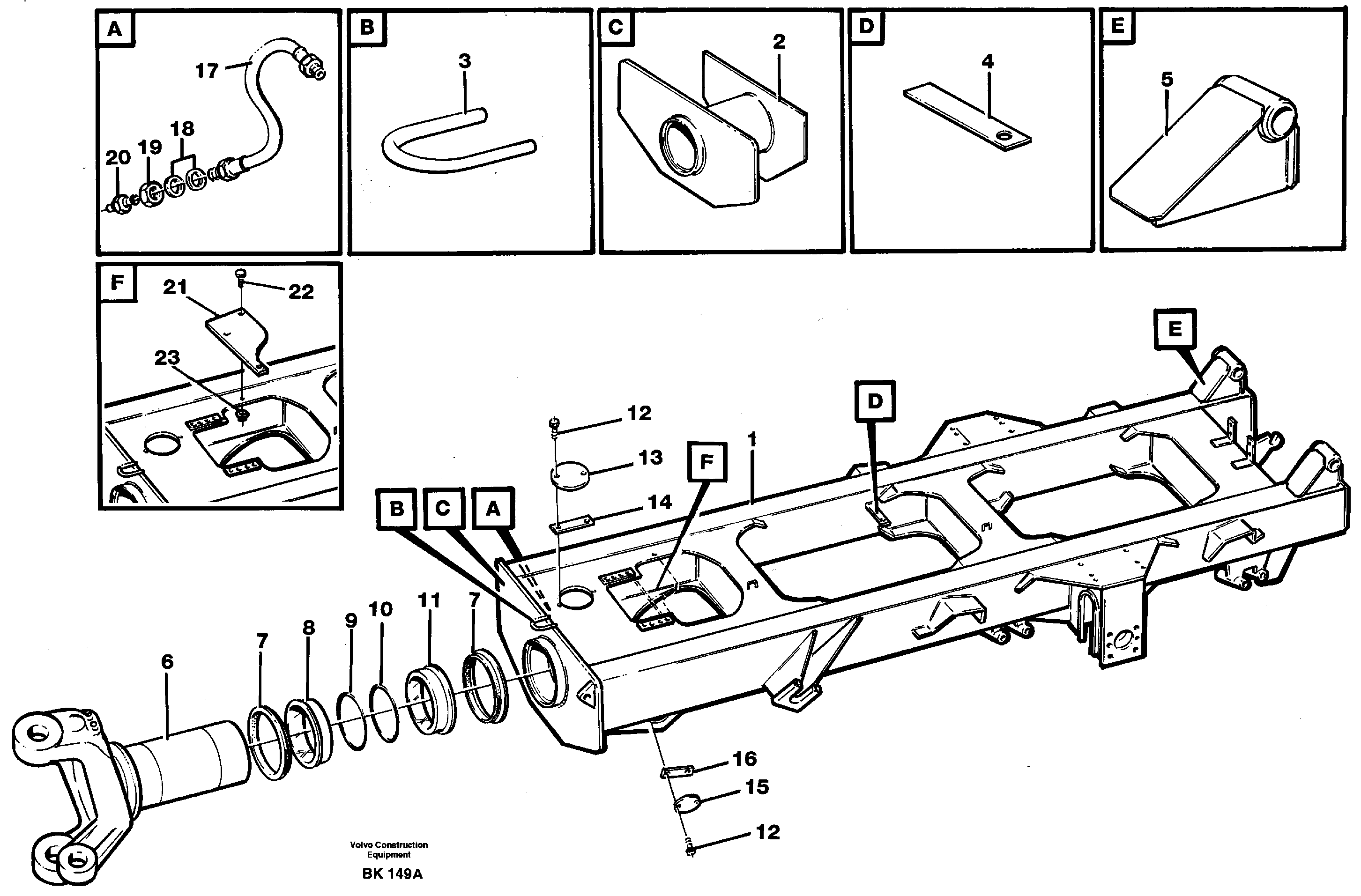 Frame, rear — volvo parts diagram