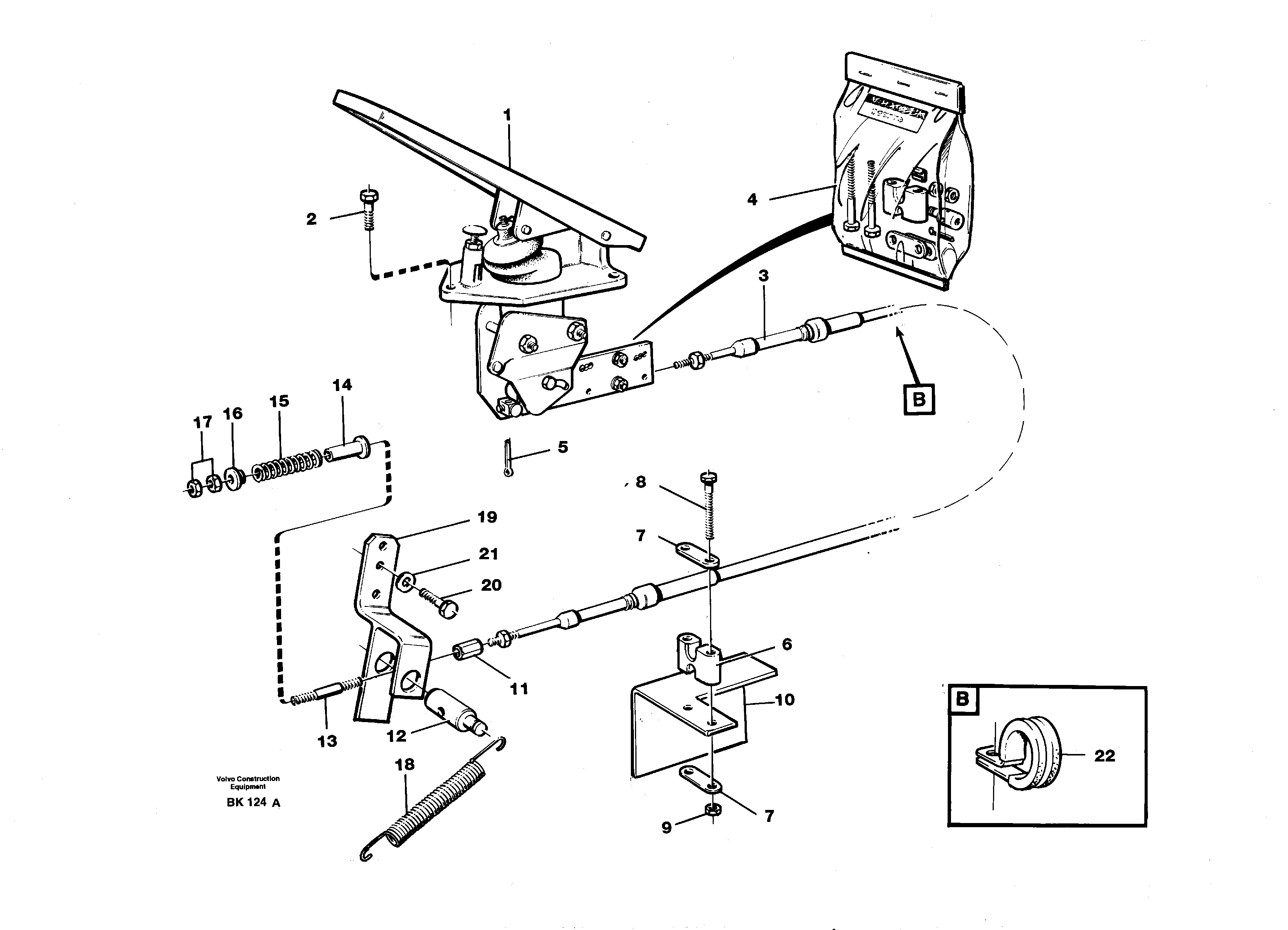 Engine speed control, accelerator pedal — volvo parts diagram