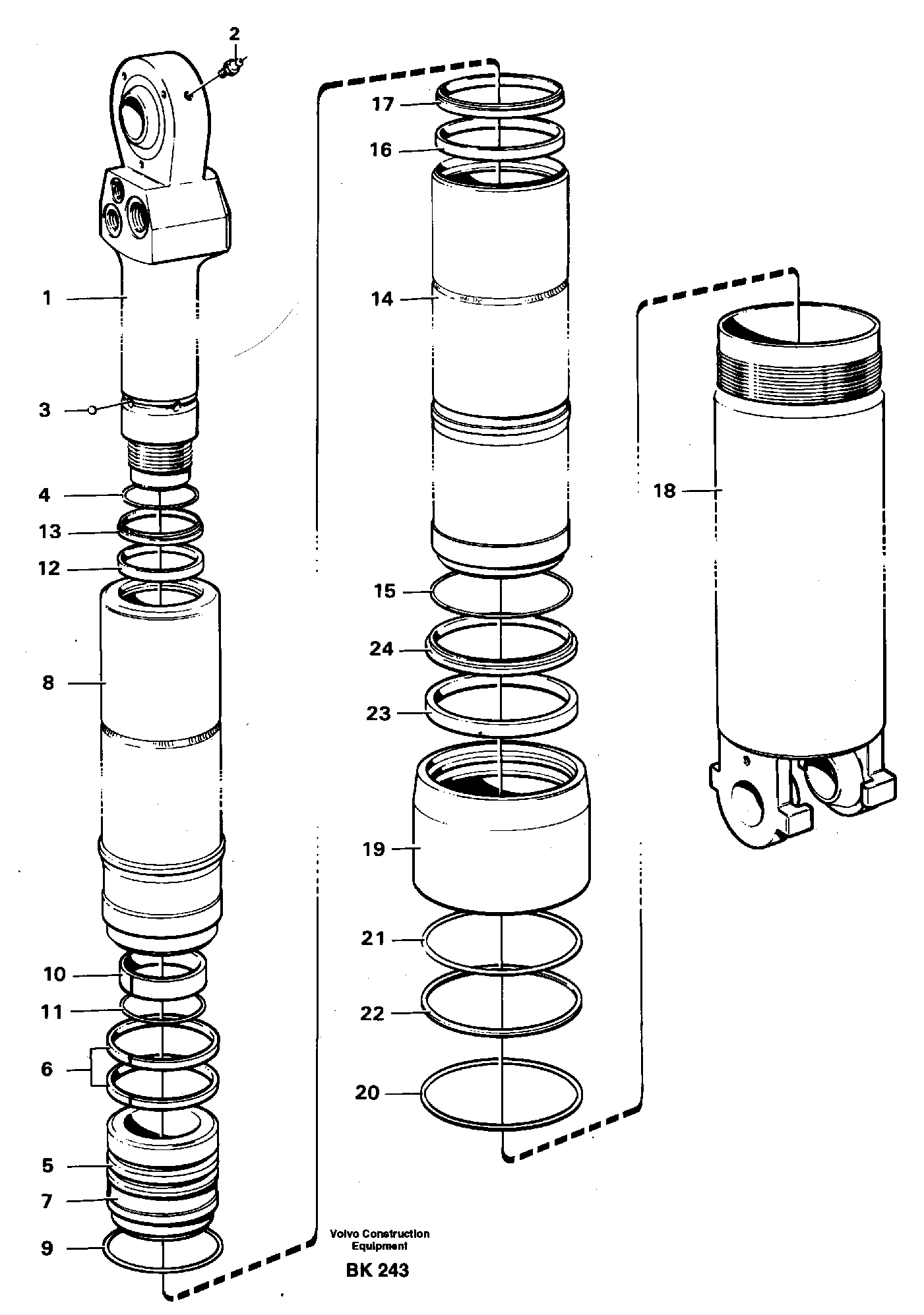 Hoist cylinder — volvo parts diagram