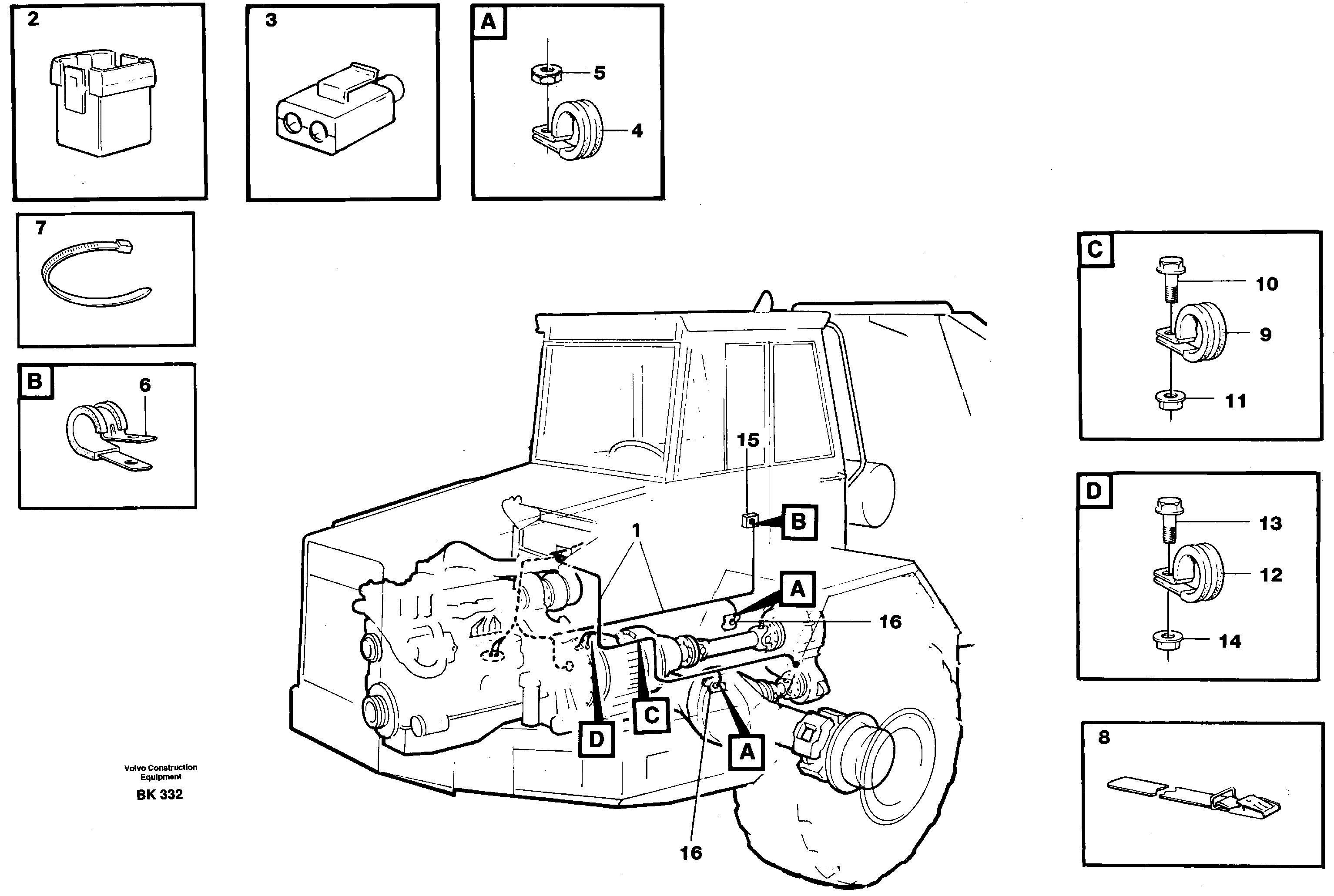 Cable harnesses, front — volvo parts diagram