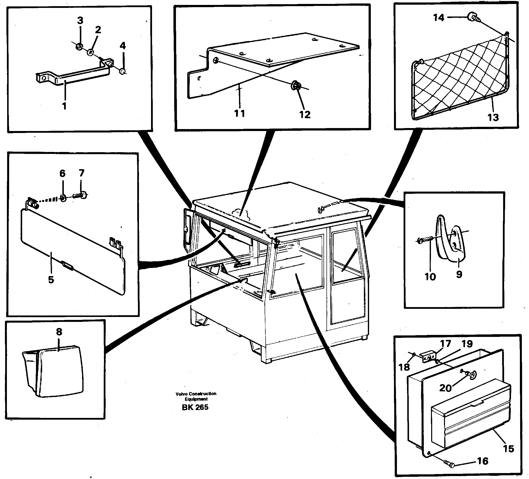 Interior equipment, cab — volvo parts diagram