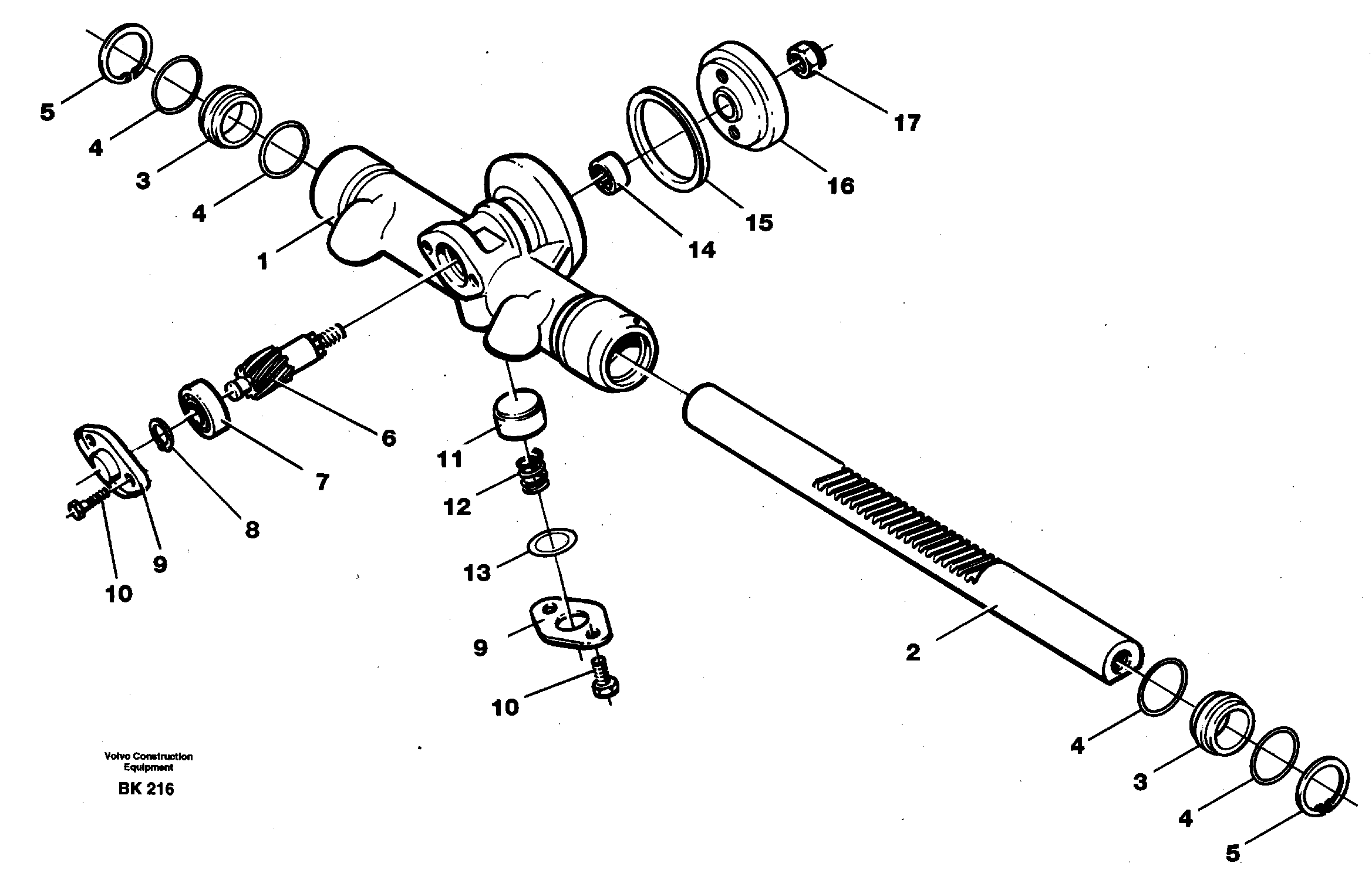 Rack gear — volvo parts diagram
