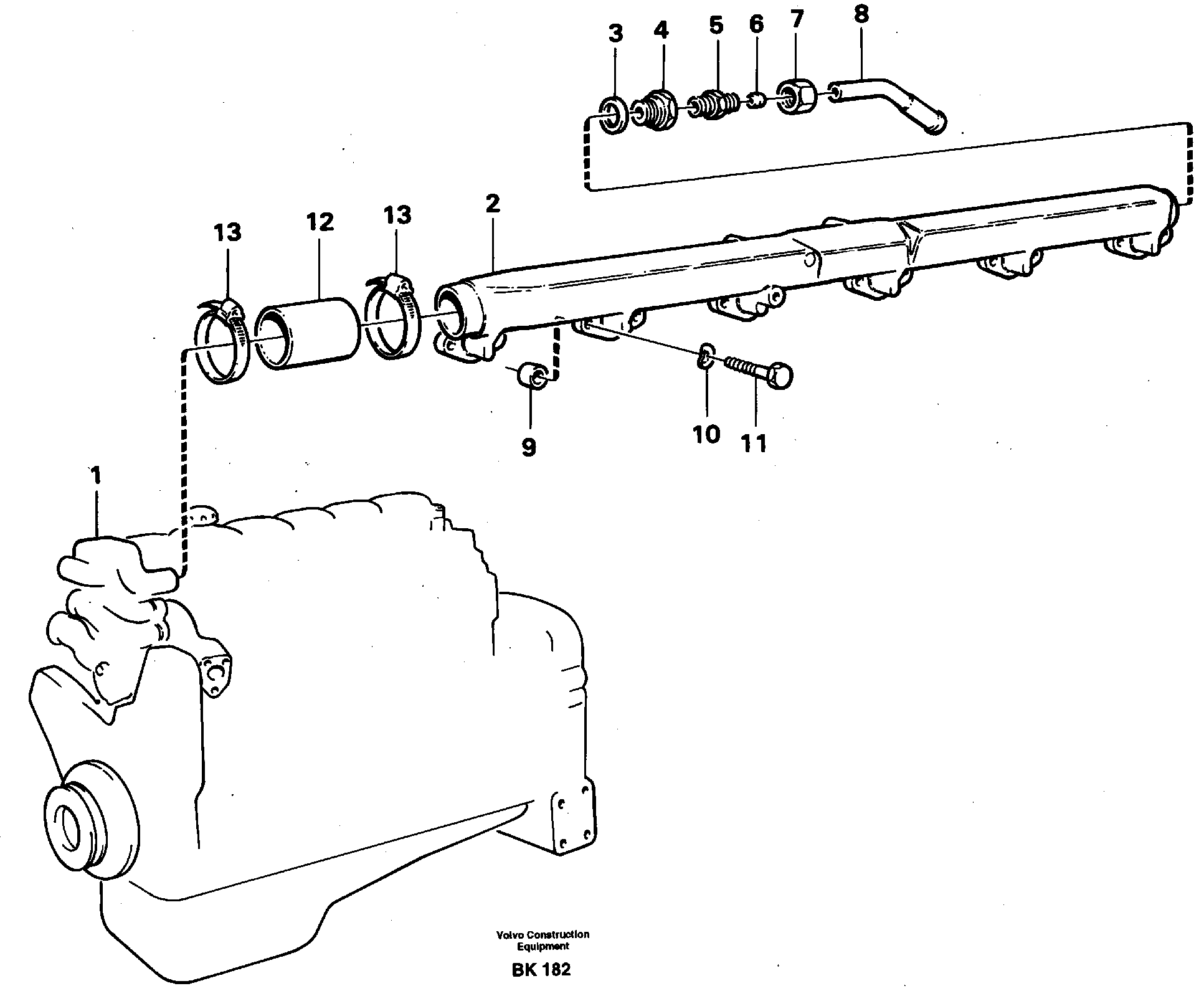 Coolant pipe, cylinder head — volvo parts diagram