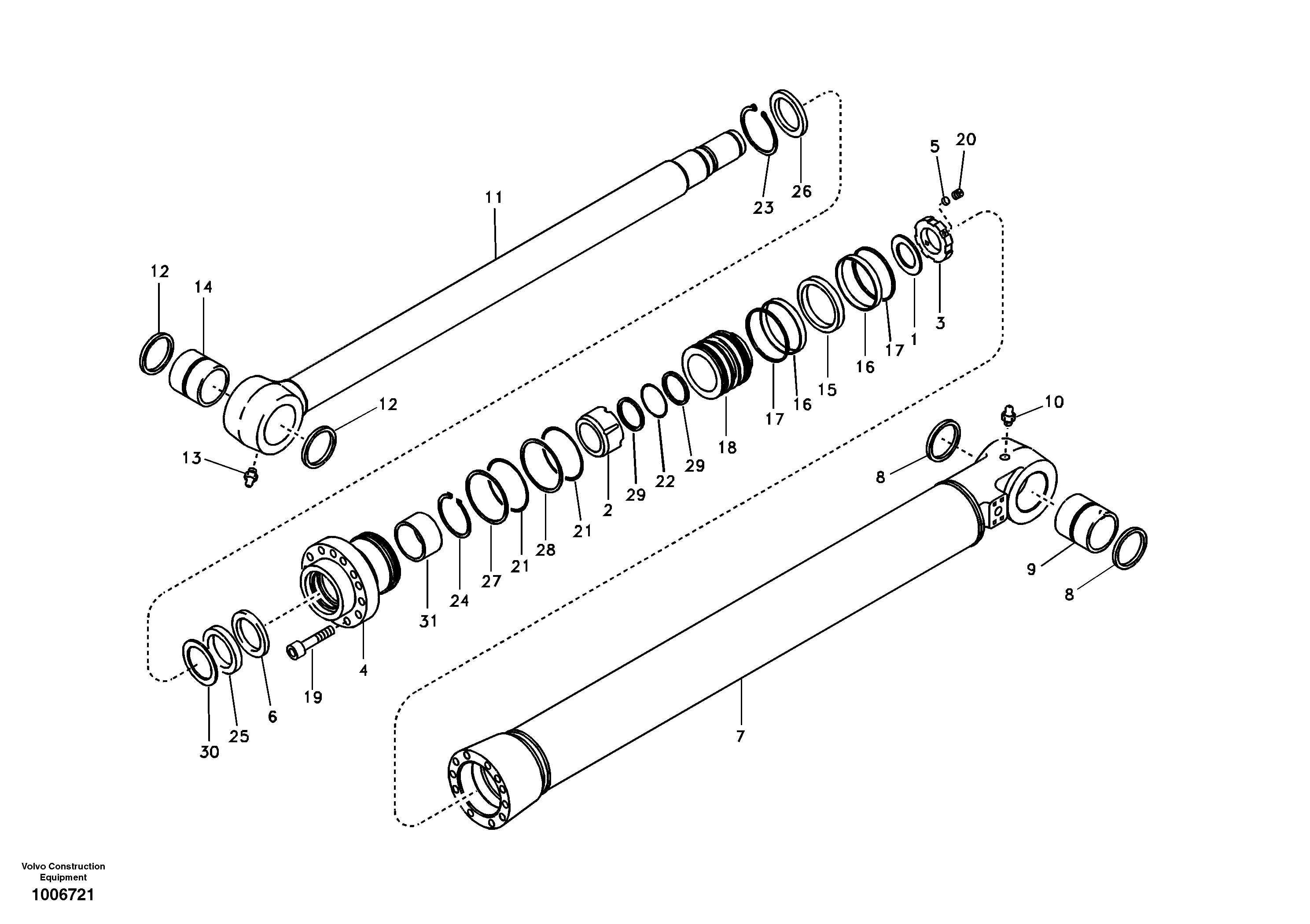 Bucket cylinder — volvo parts diagram