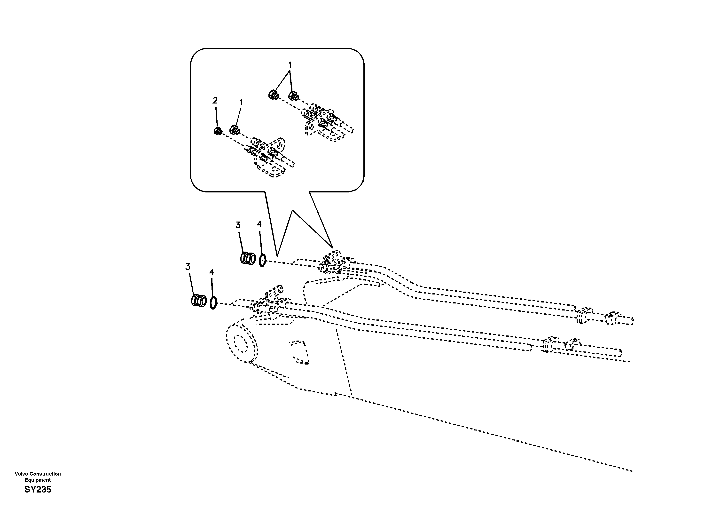 Working hydraulic, hydraulic plugs for no dipper arm — volvo parts diagram