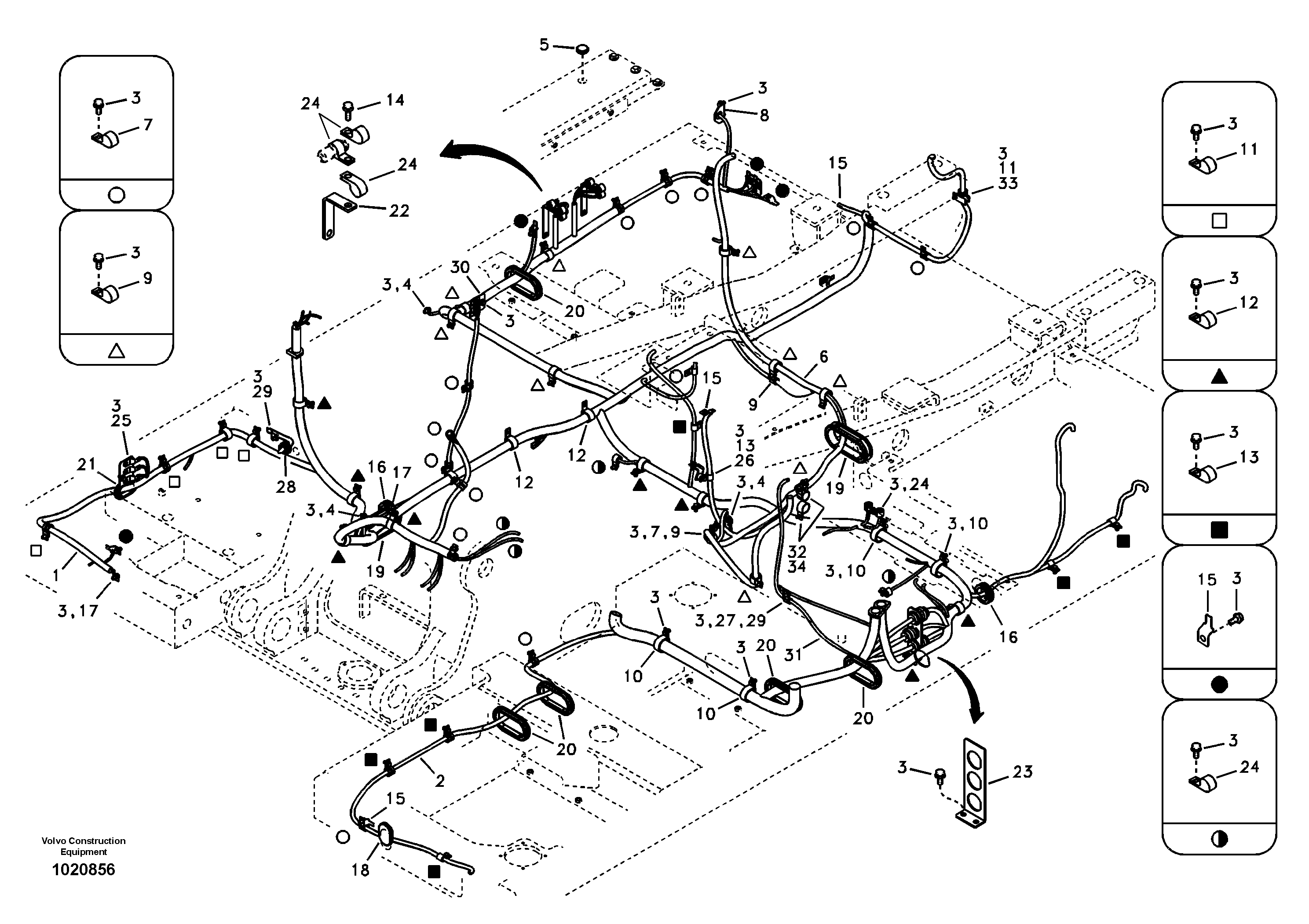Cable and wire harness, main — volvo parts diagram