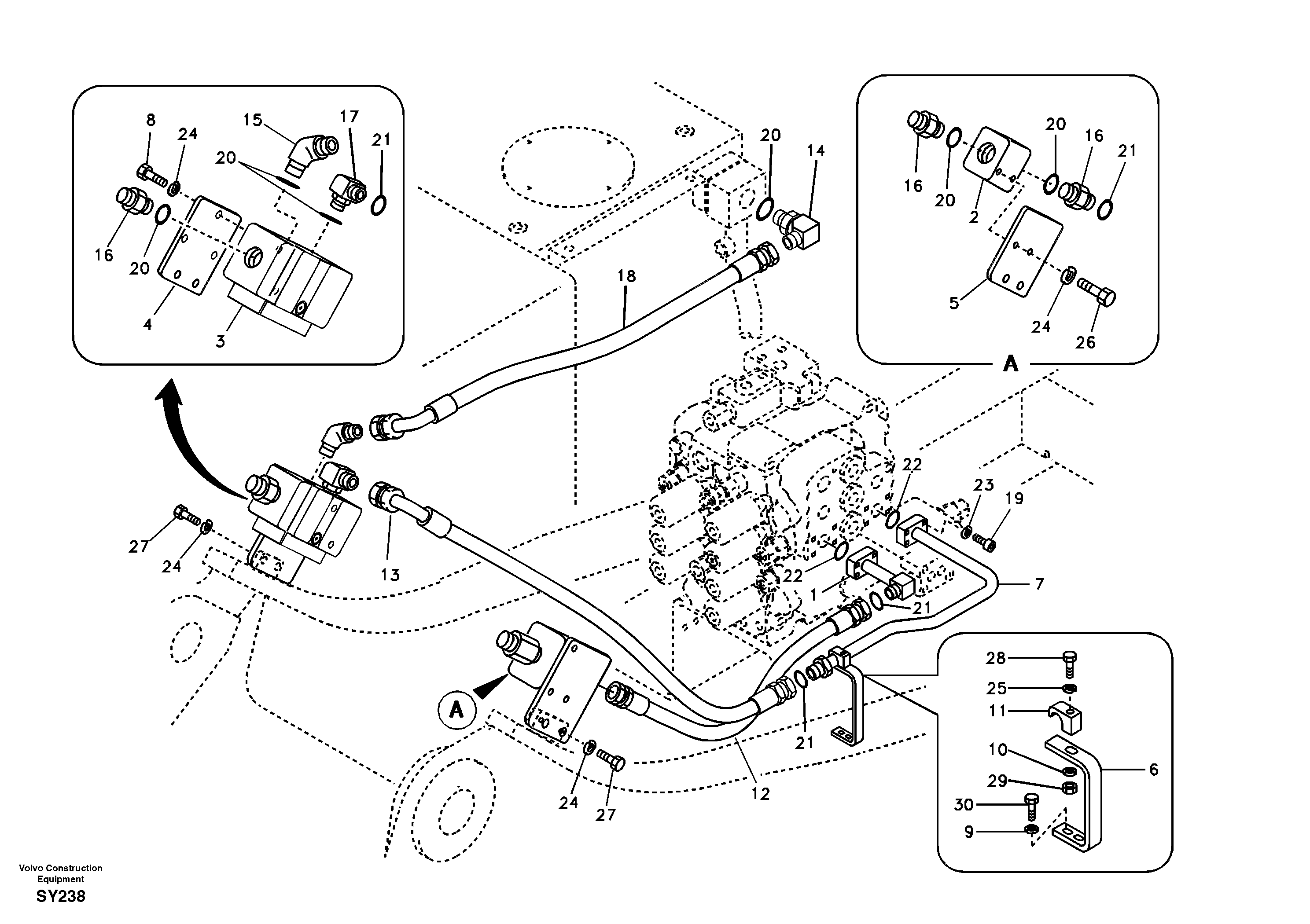 Working hydraulic, hammer and shear for upper — volvo parts diagram