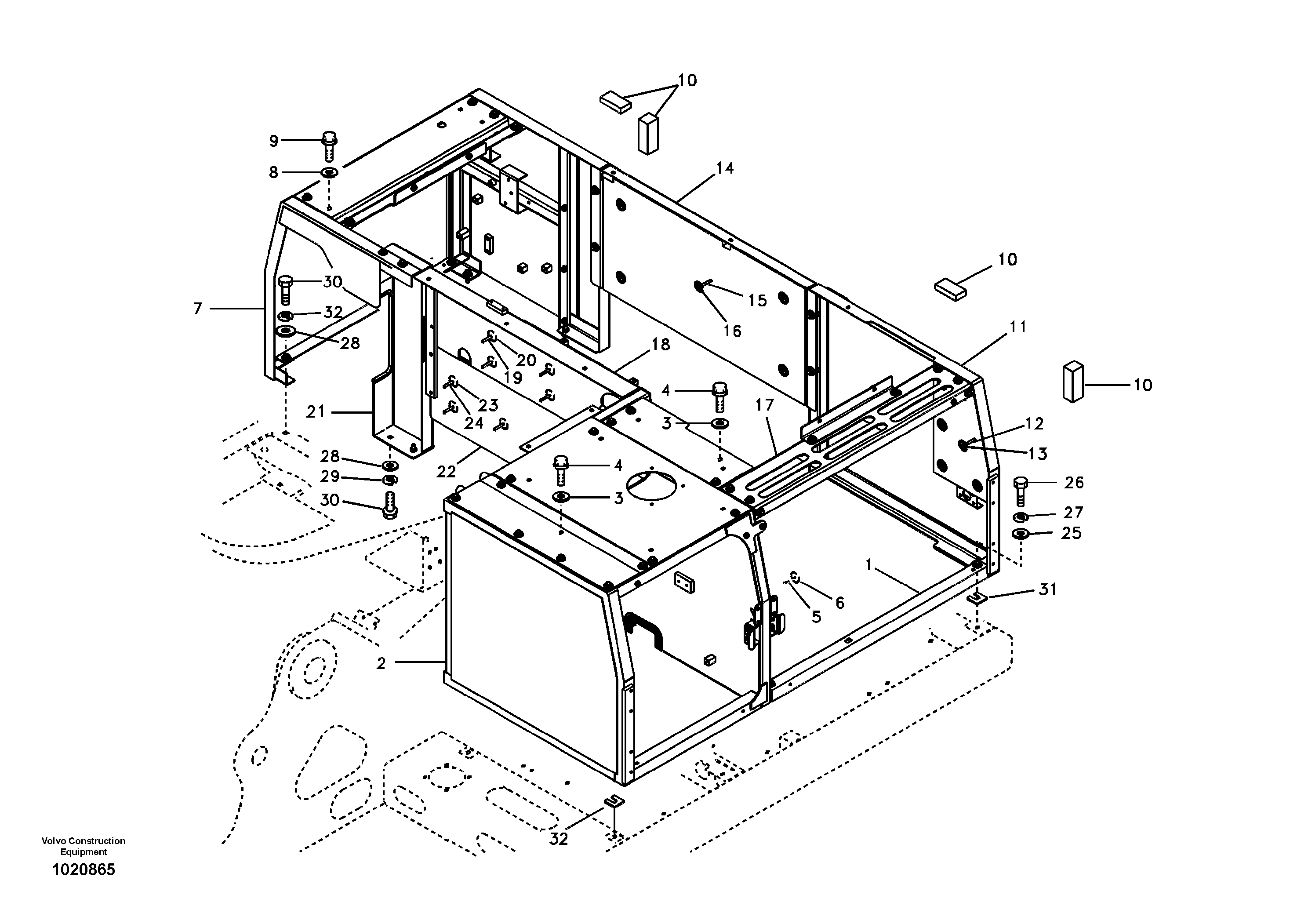 Cowl frame — volvo parts diagram