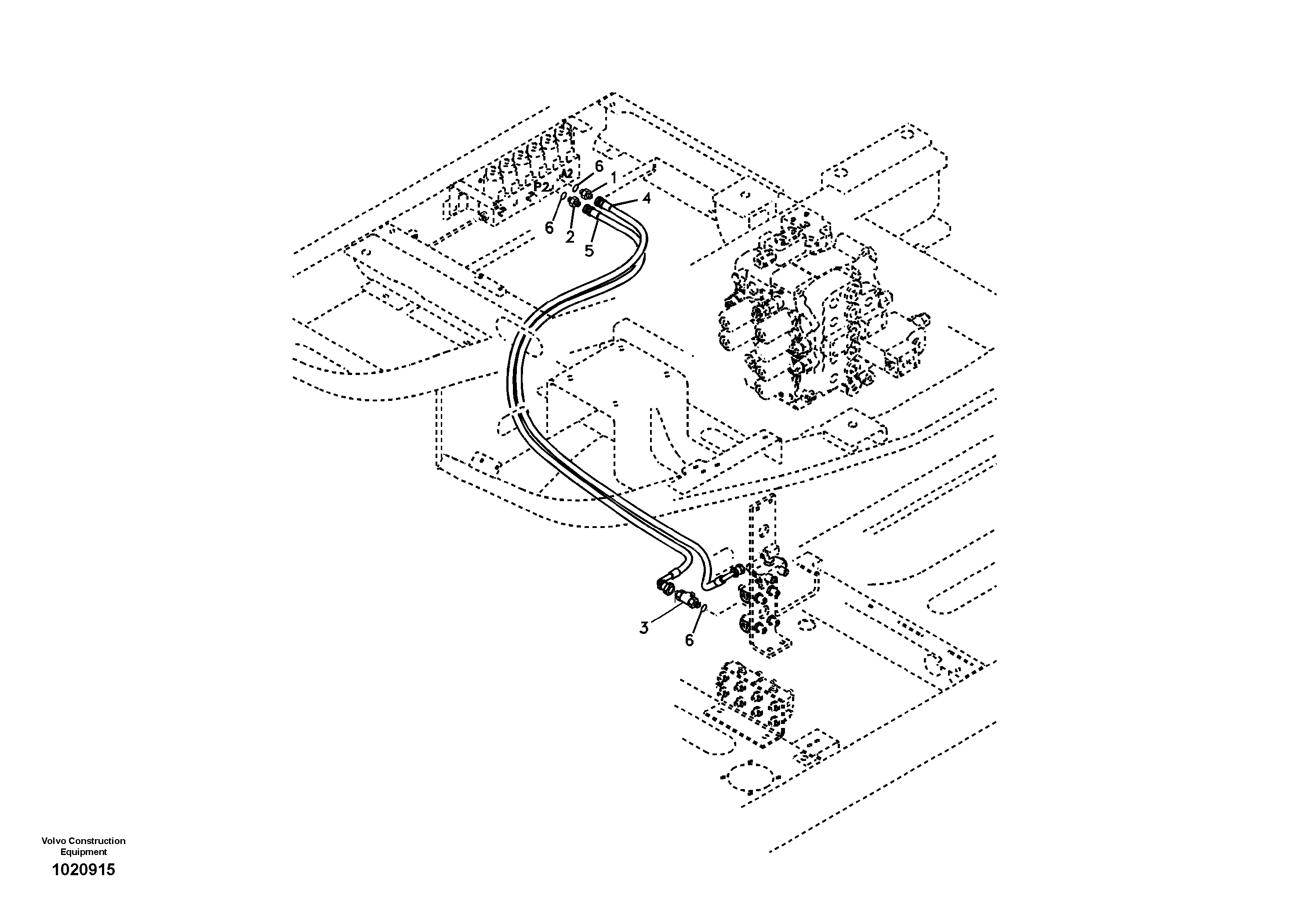 Working hydraulic, hammer and shear for 2nd pump flow — volvo parts diagram