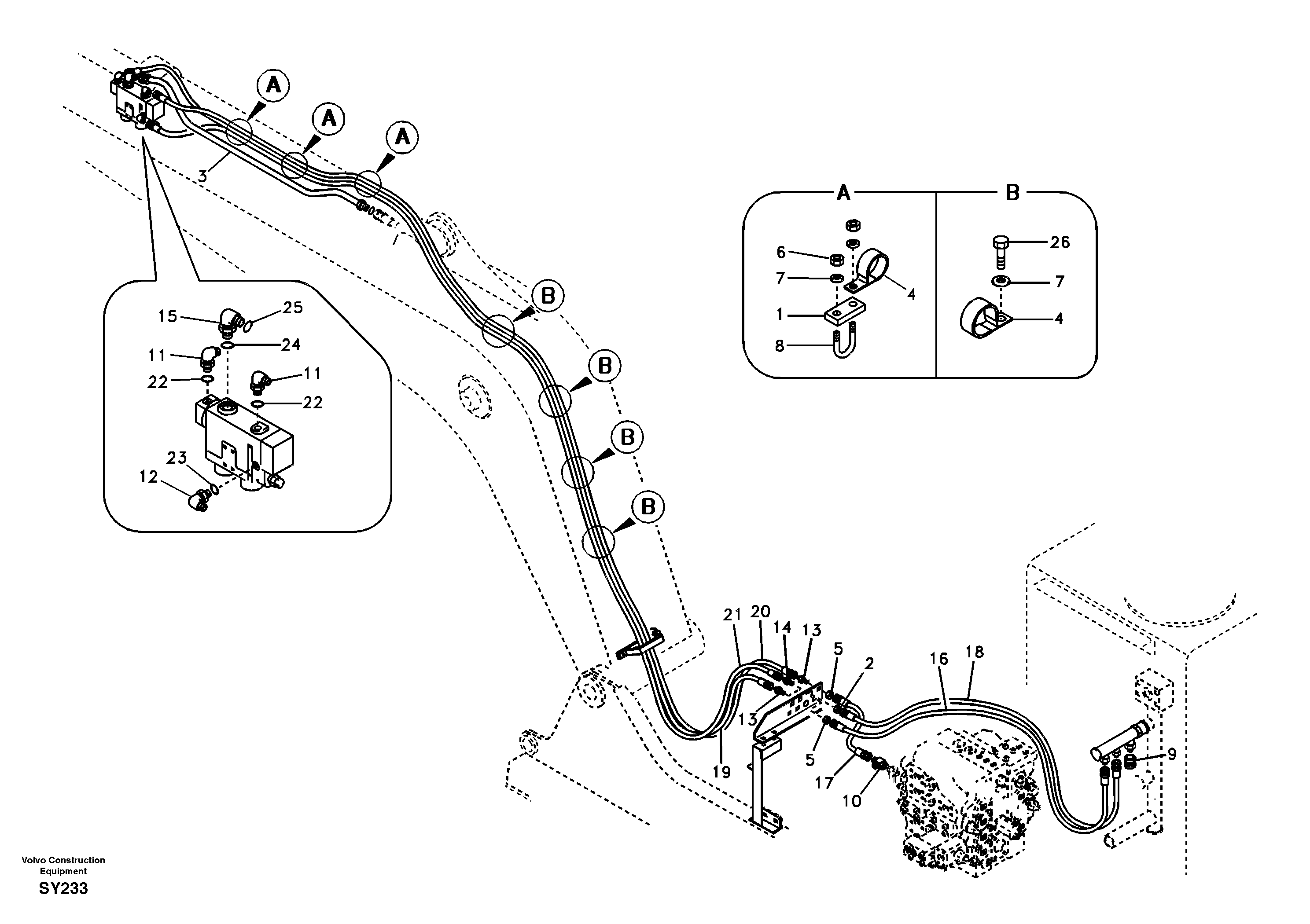 Working hydraulic, dipper arm rupture — volvo parts diagram