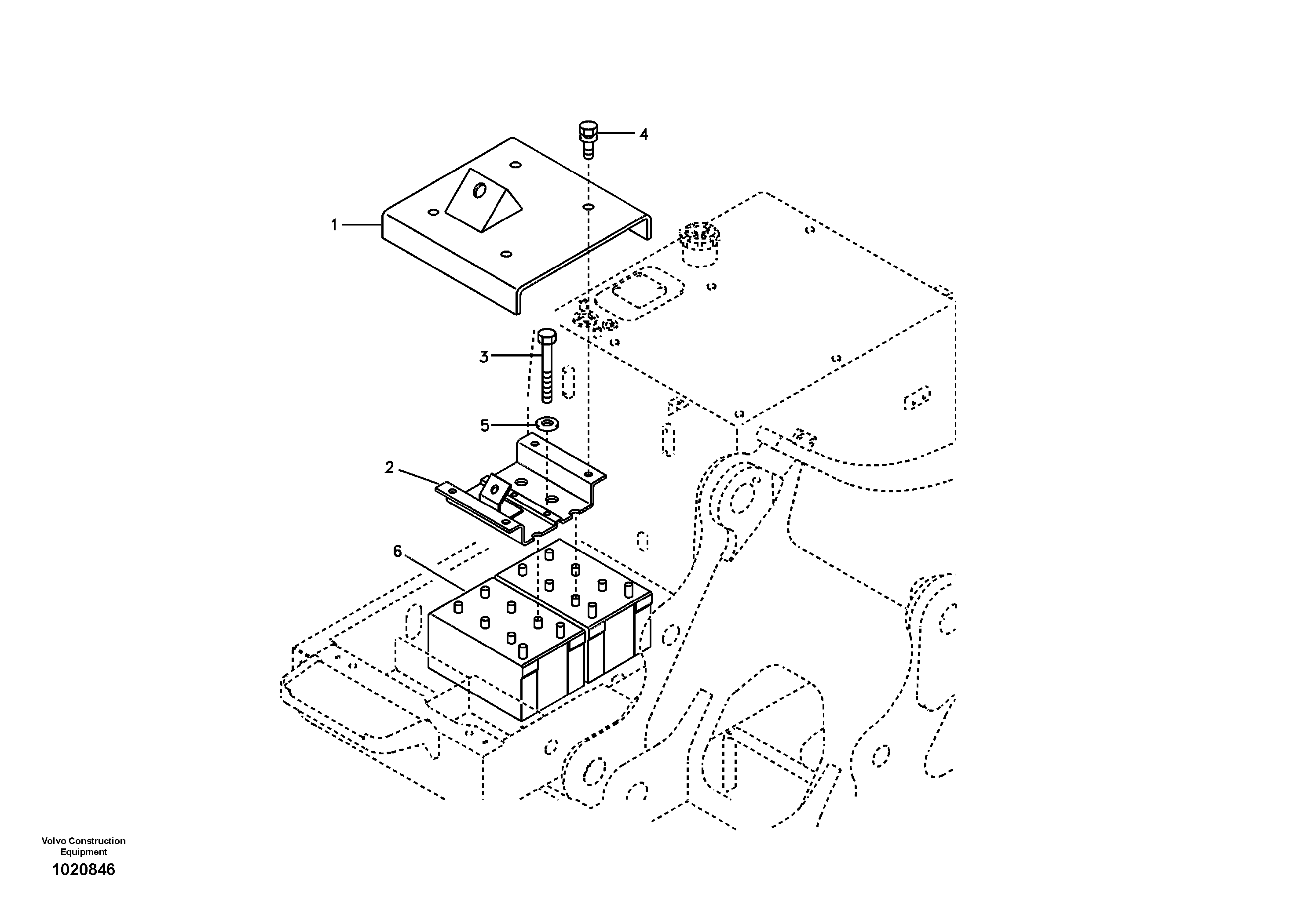 Battery with assembling details — volvo parts diagram