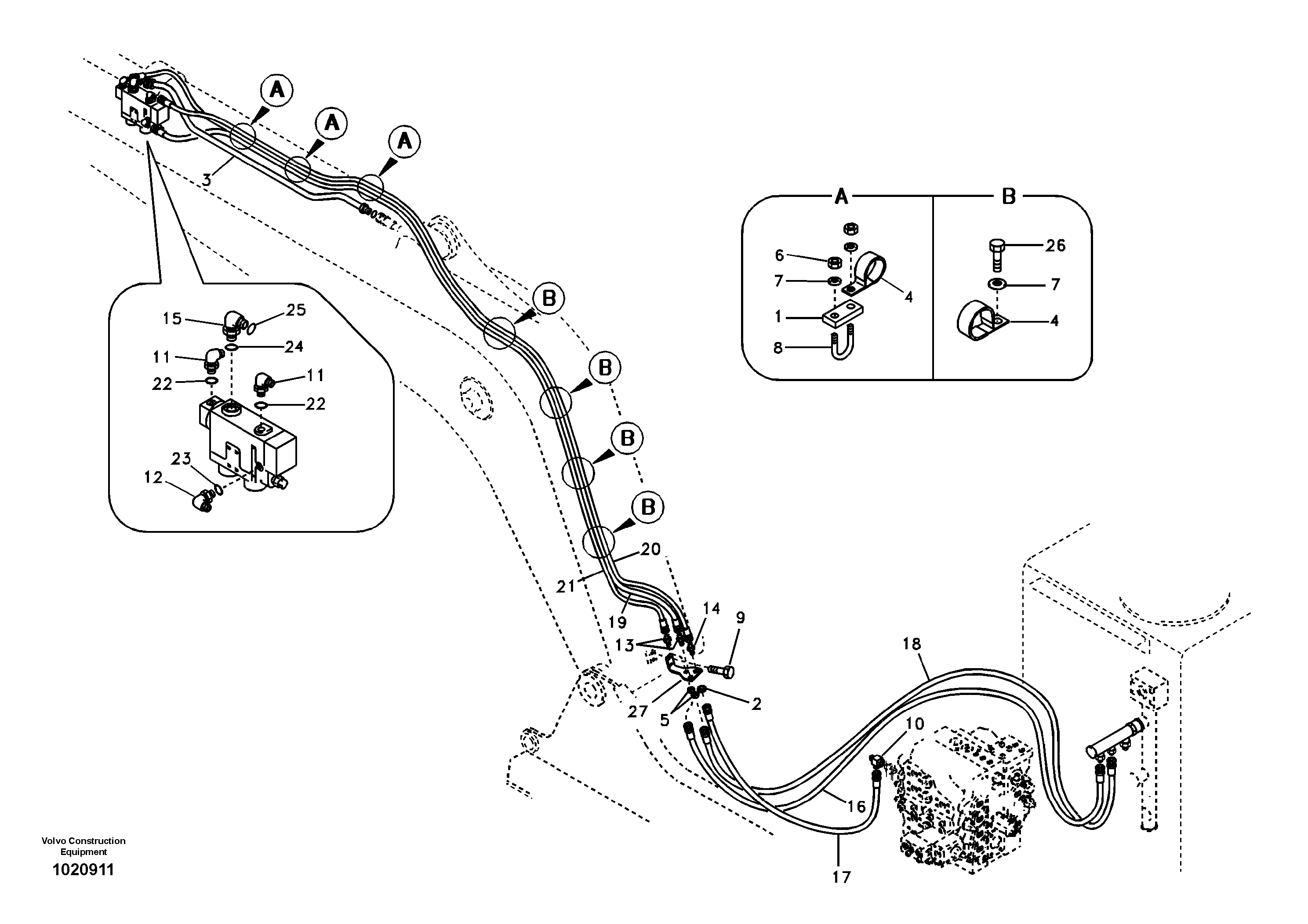 Working hydraulic, dipper arm rupture — volvo parts diagram