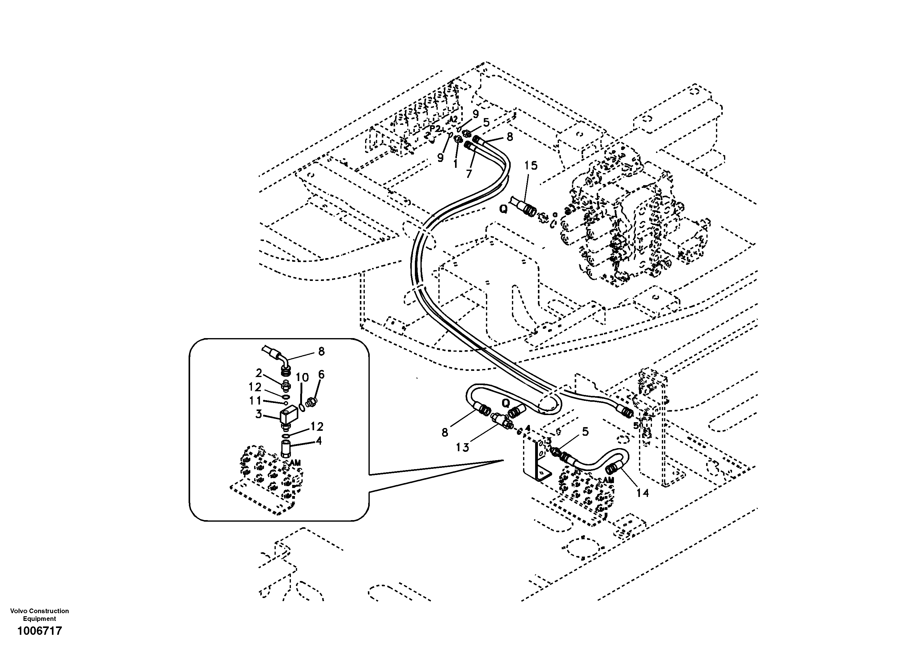 Working hydraulic, hammer and shear for 2nd pump flow — volvo parts diagram