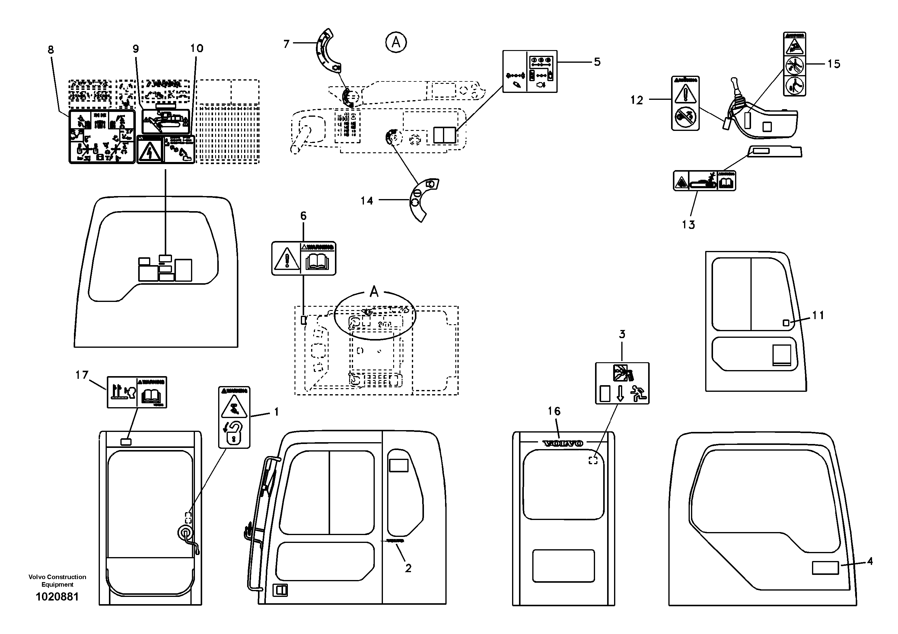Decal, inner location — volvo parts diagram