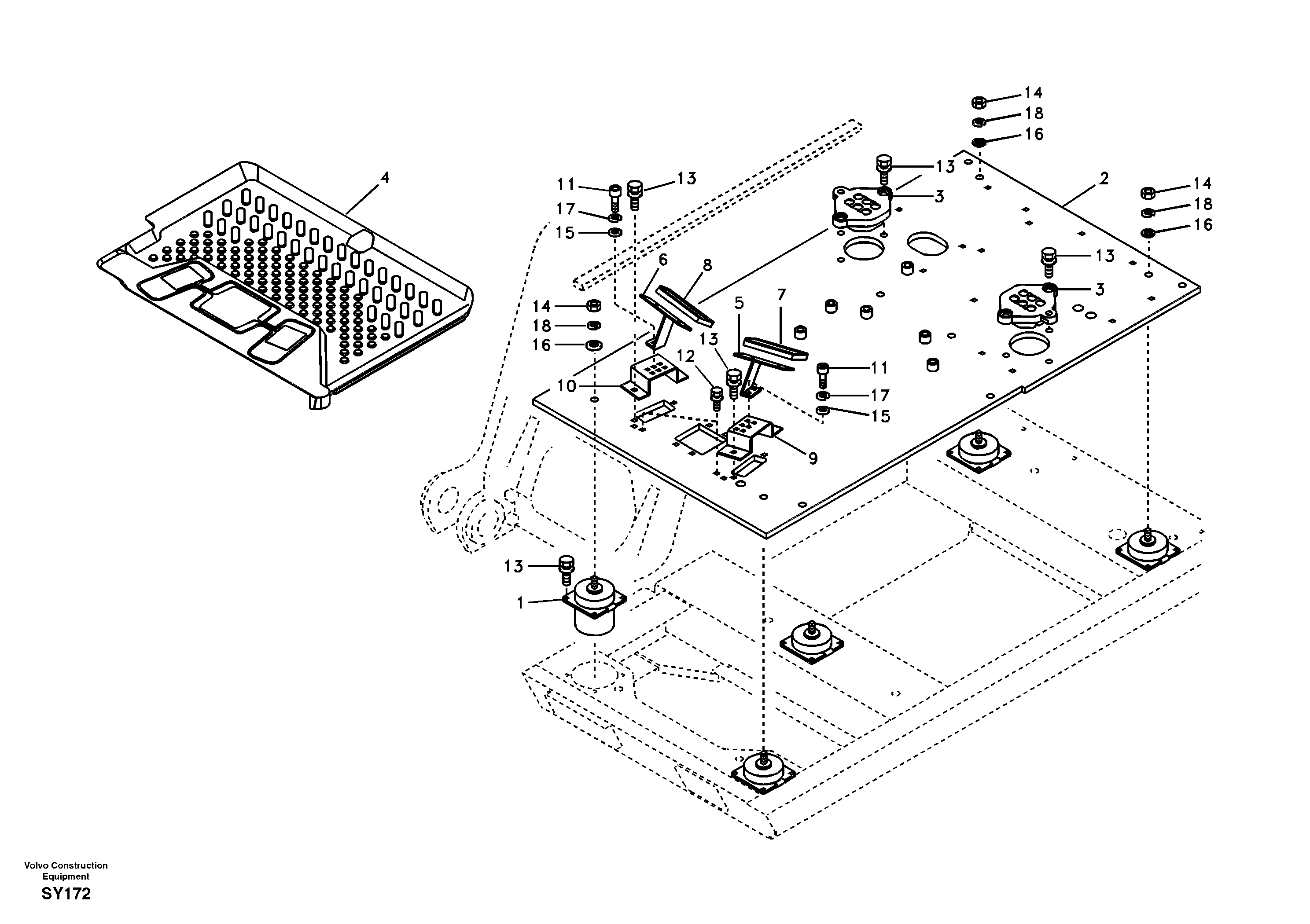 Cabin floor — volvo parts diagram