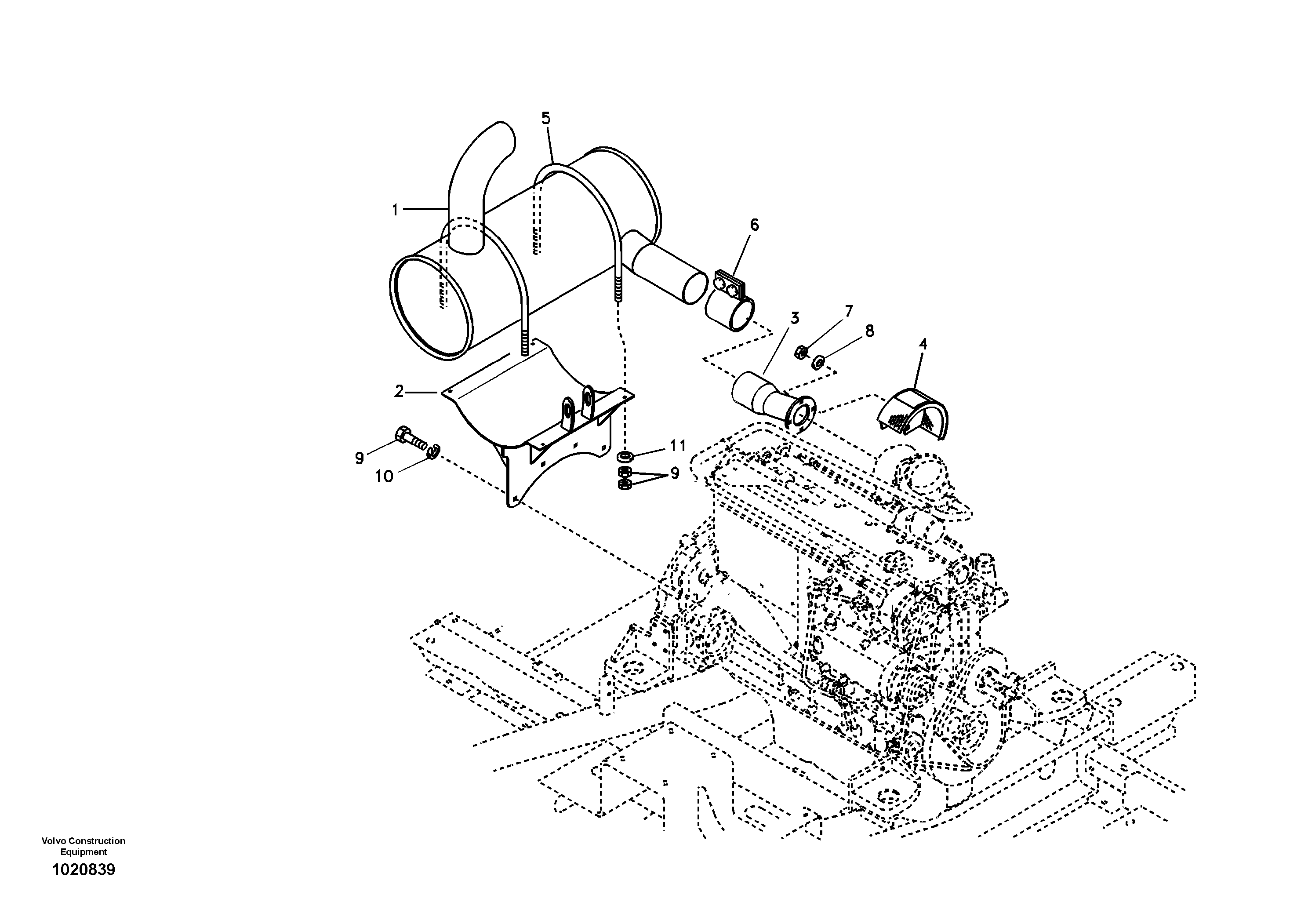 Exhaust system — volvo parts diagram