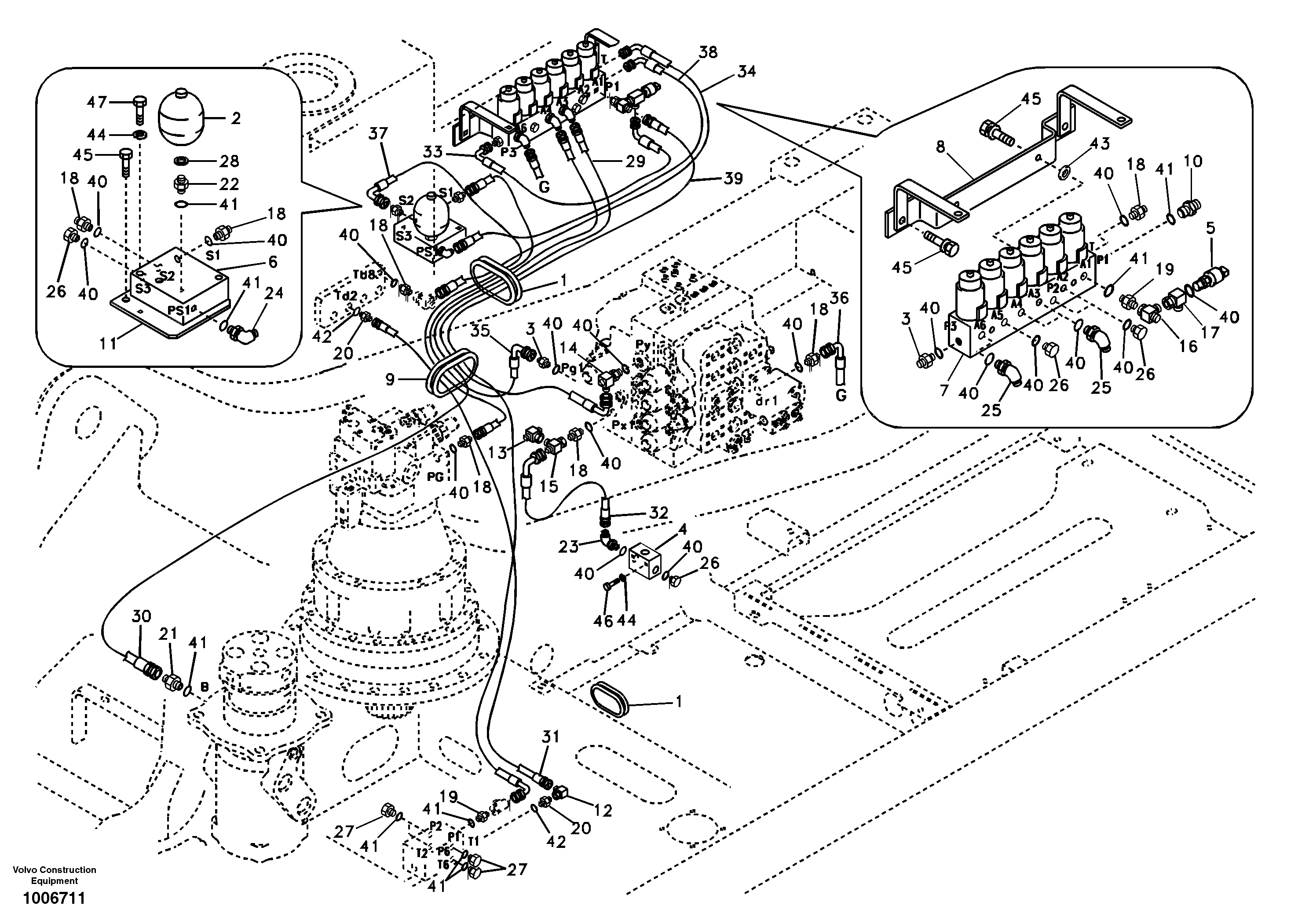 Servo system, control valve to solenoid valve — volvo parts diagram
