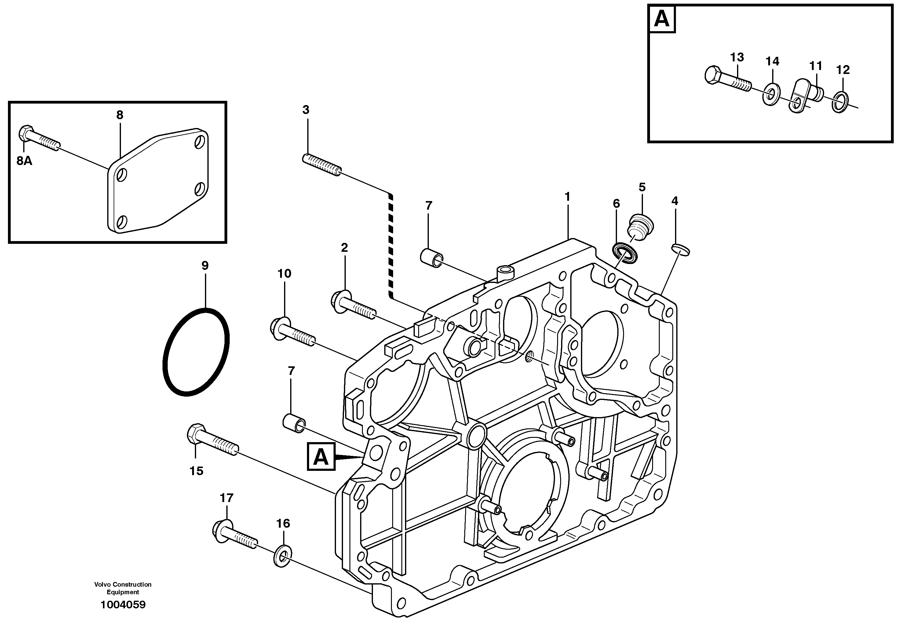 Timing gear casing — volvo parts diagram