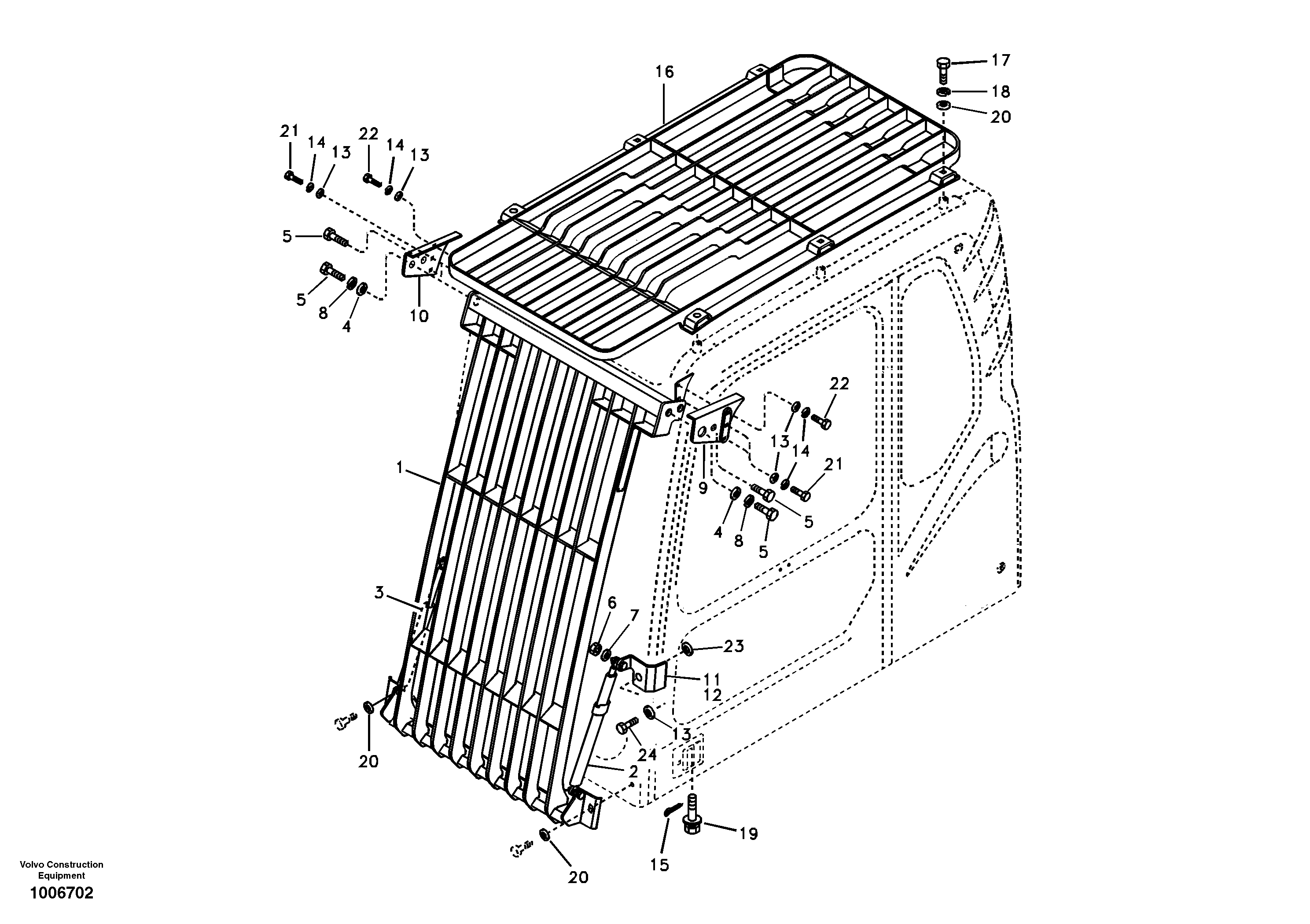 Falling object guards — volvo parts diagram