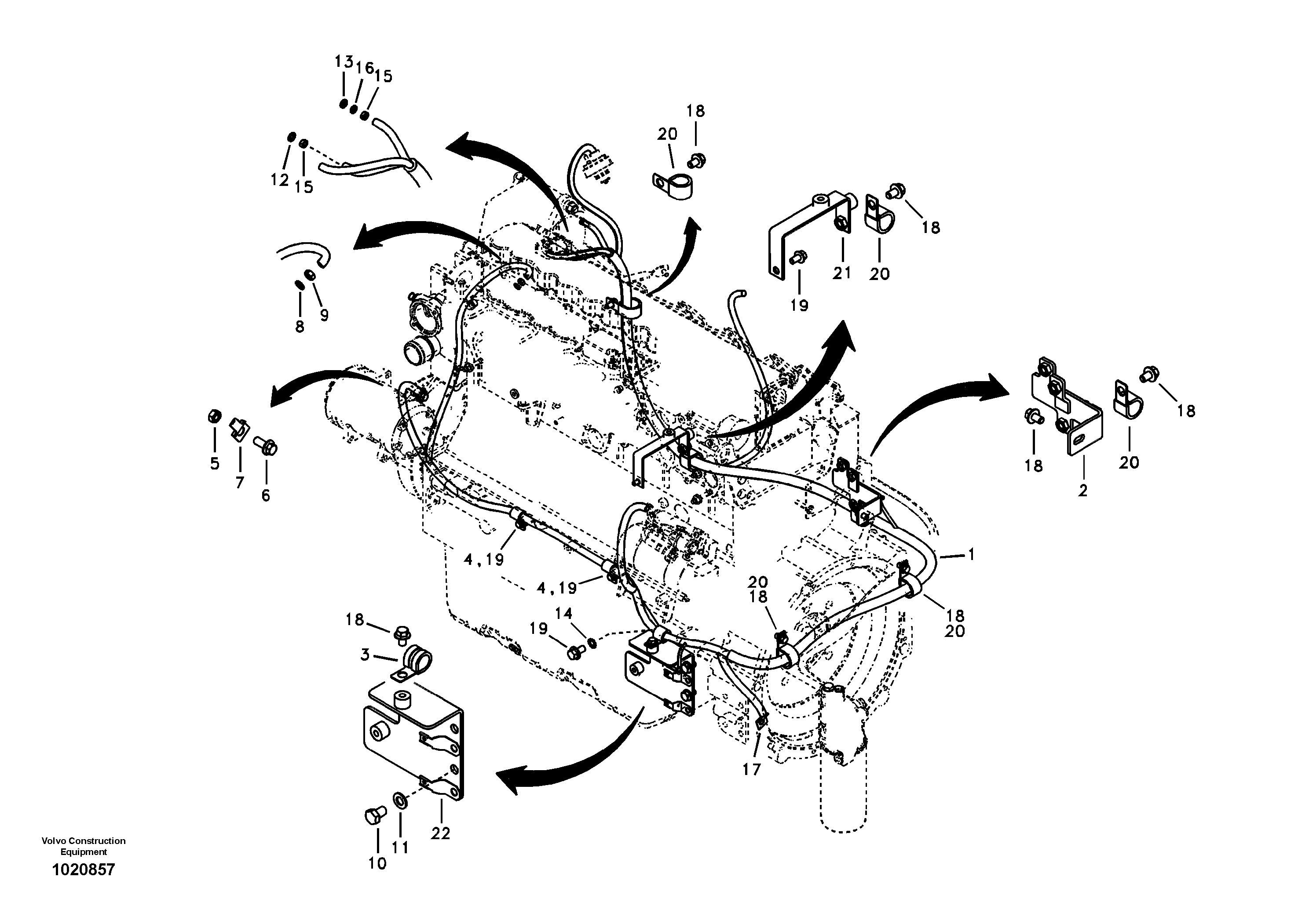 Cable harness, engine — volvo parts diagram