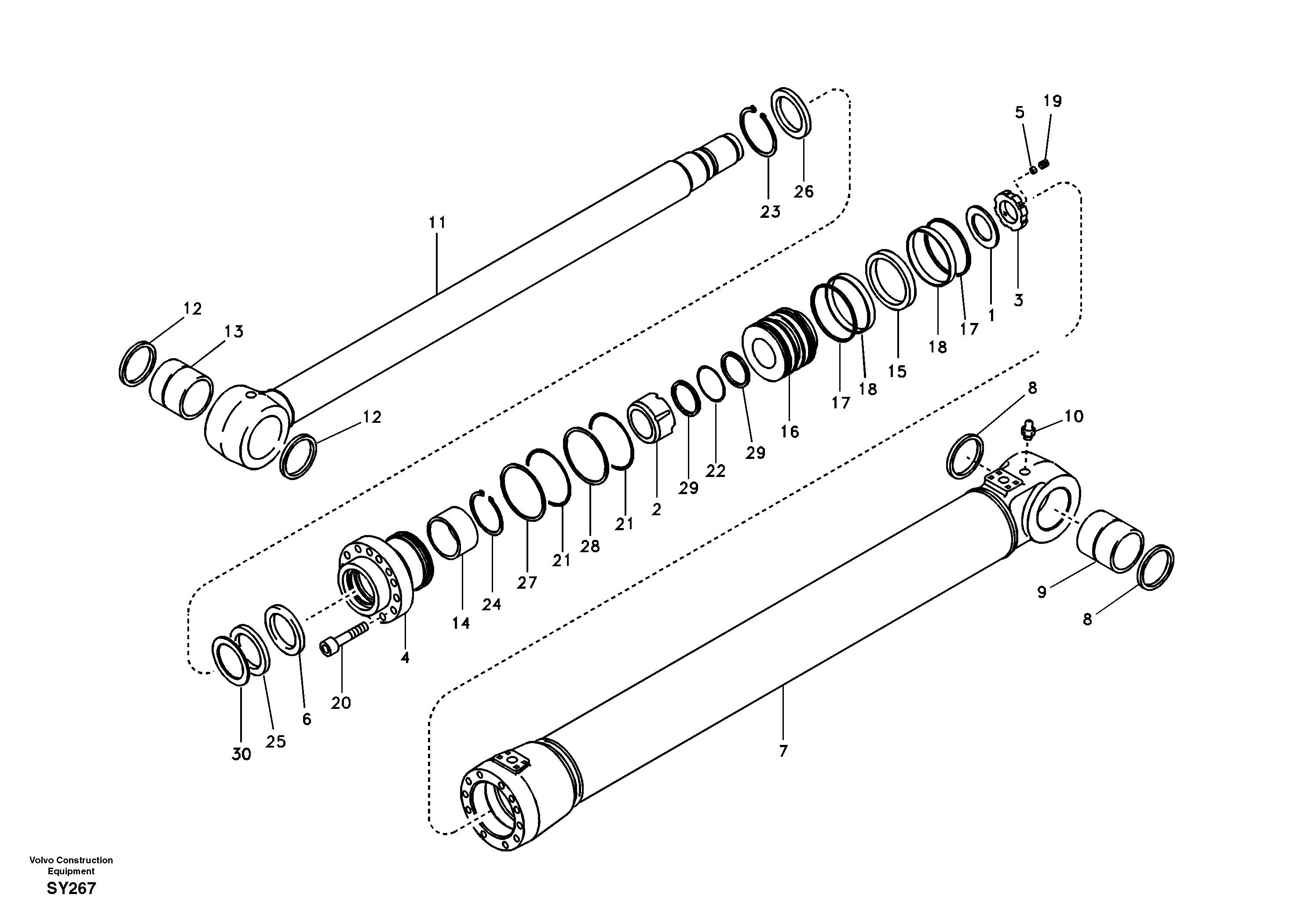 Boom cylinder — volvo parts diagram