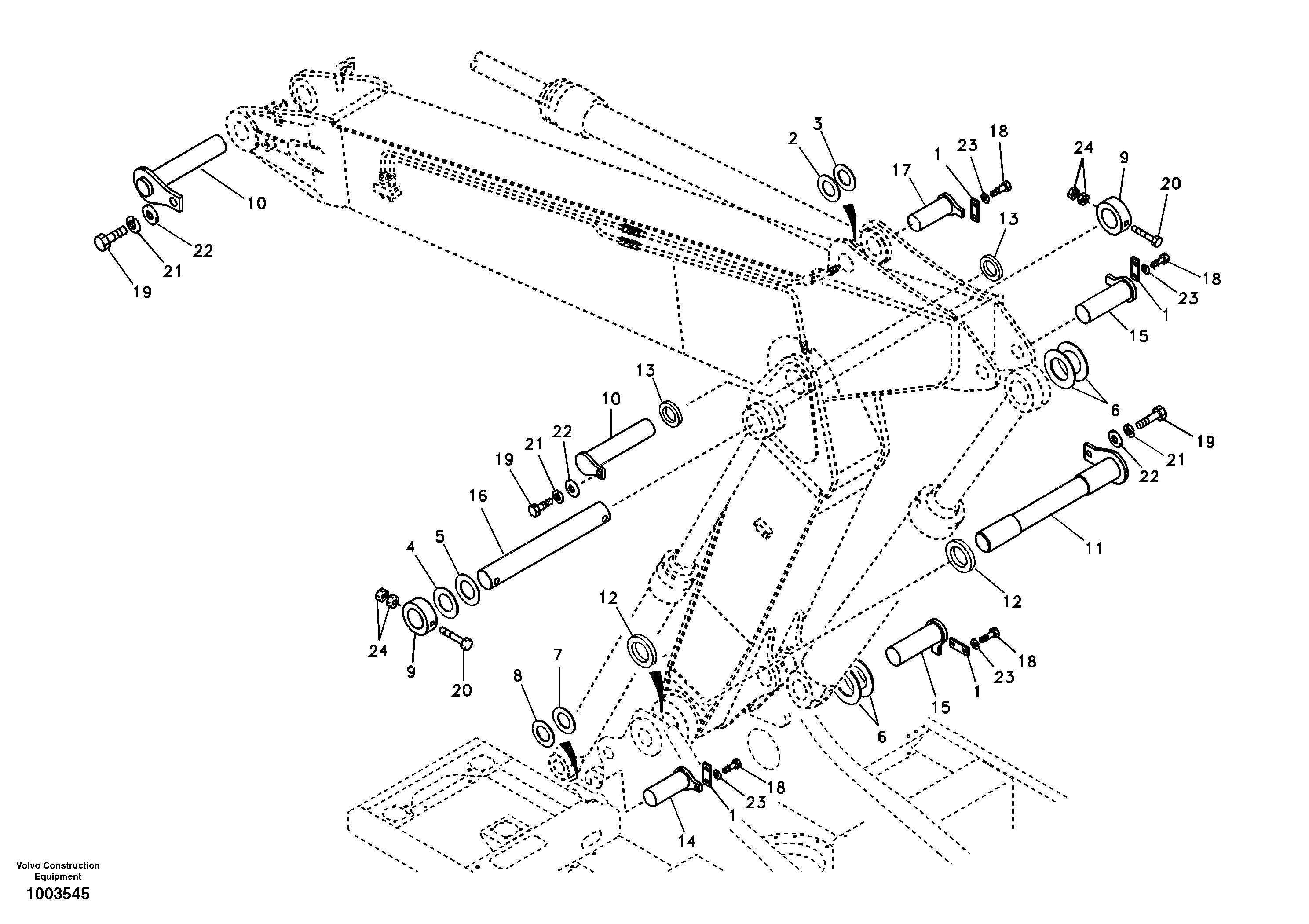 Links to boom, adjustable — volvo parts diagram