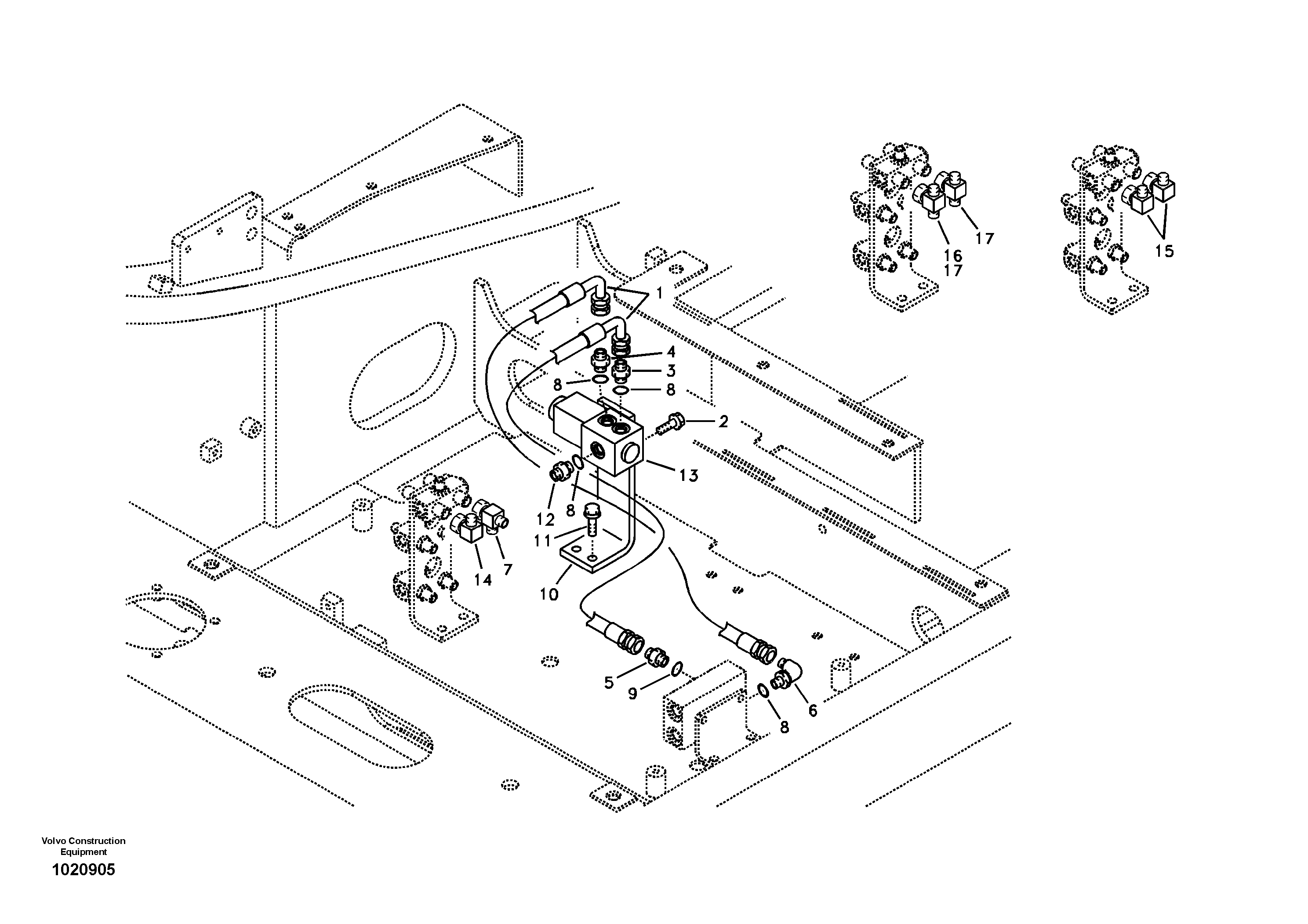 Servo system, hammer and shear — volvo parts diagram