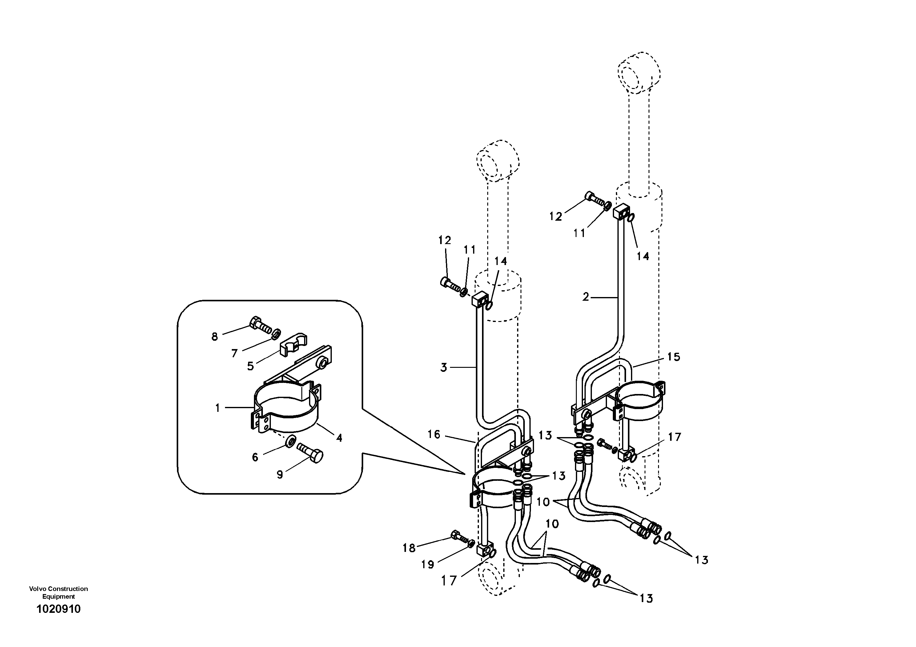 Working hydraulic, boom cylinder — volvo parts diagram
