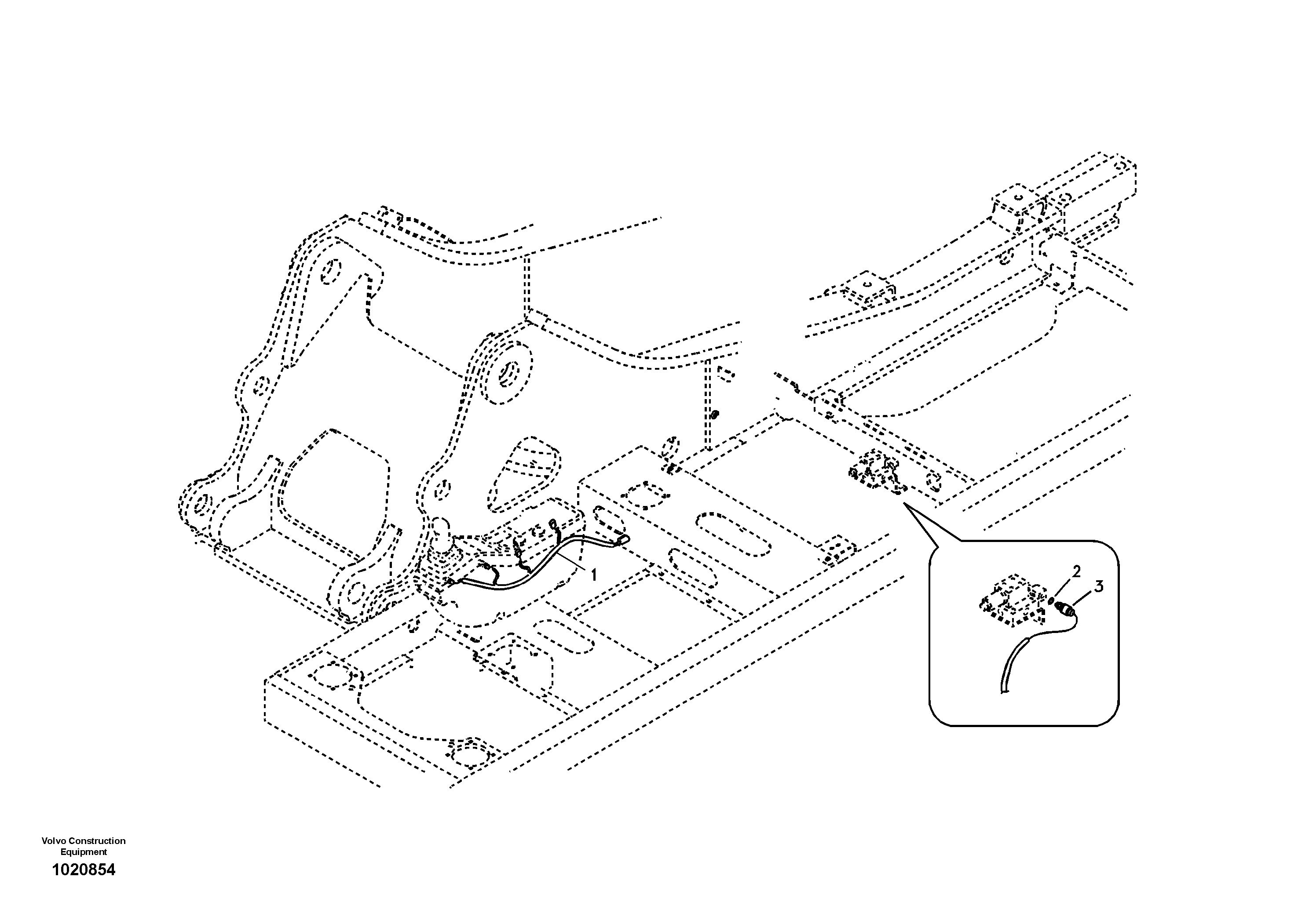 Cable and wire harness for clamshell bucket — volvo parts diagram