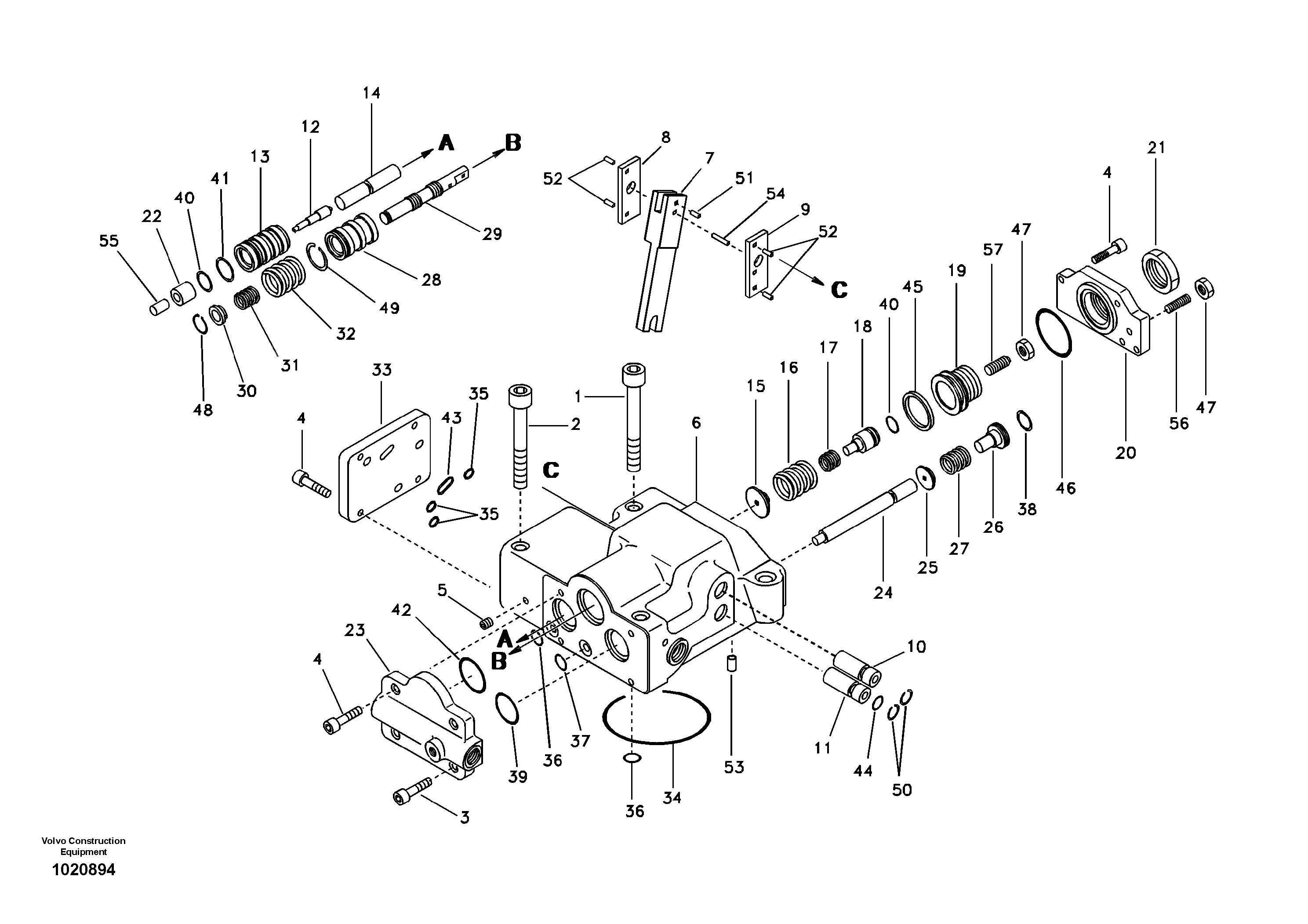 Regulator, hydraulic pump — volvo parts diagram
