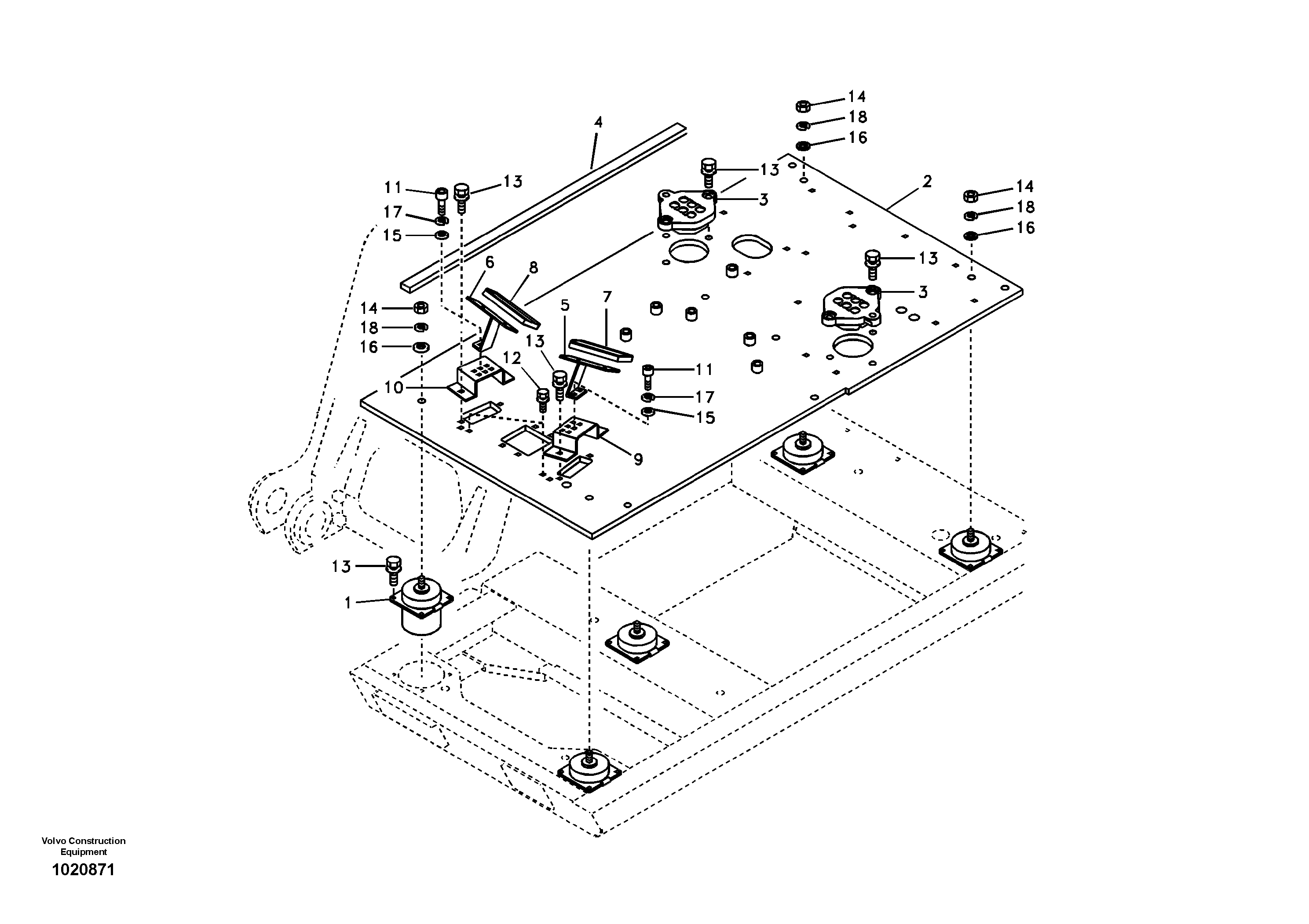 Cabin floor — volvo parts diagram