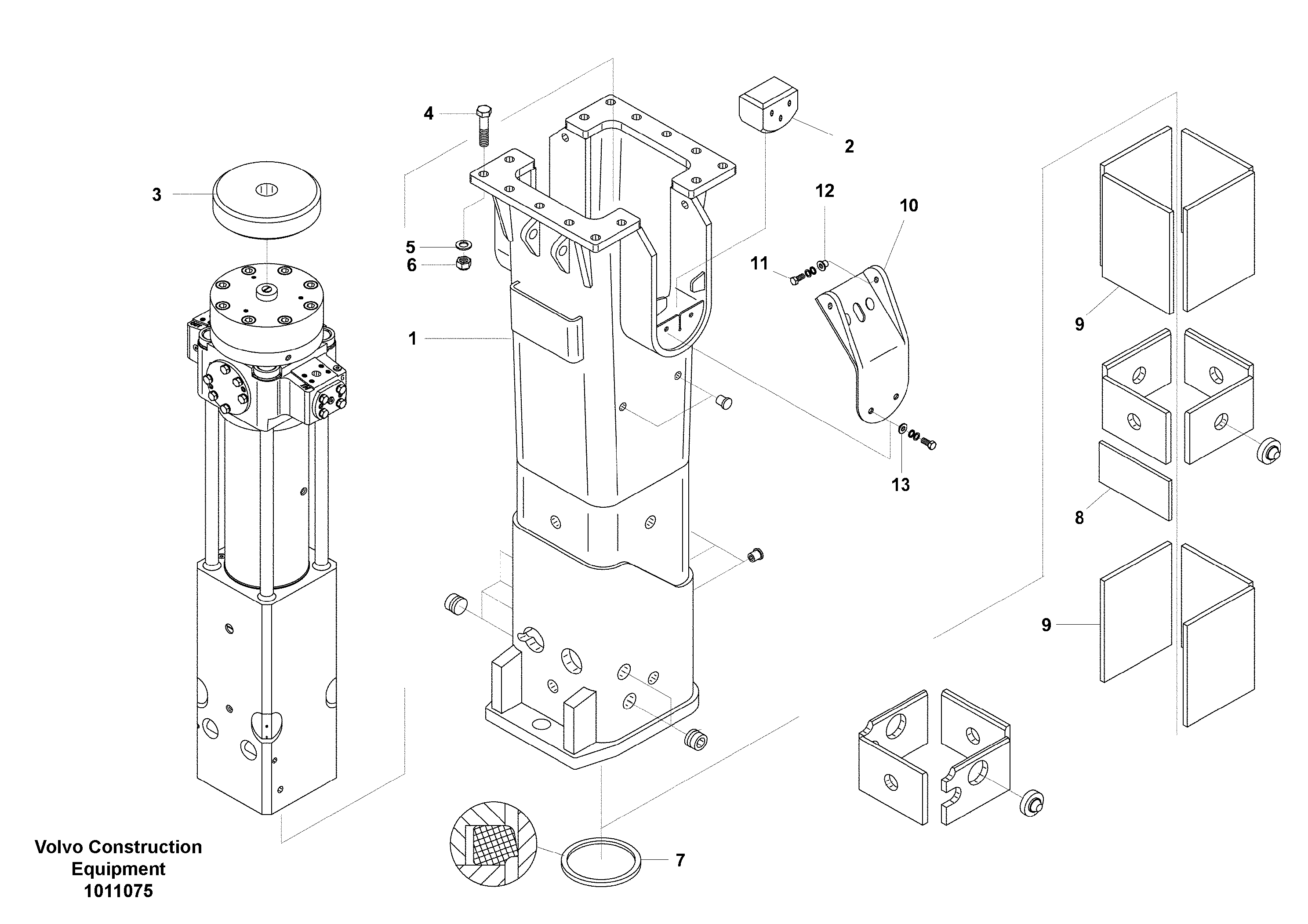 Hydraulic Hammer, Housing — volvo parts diagram