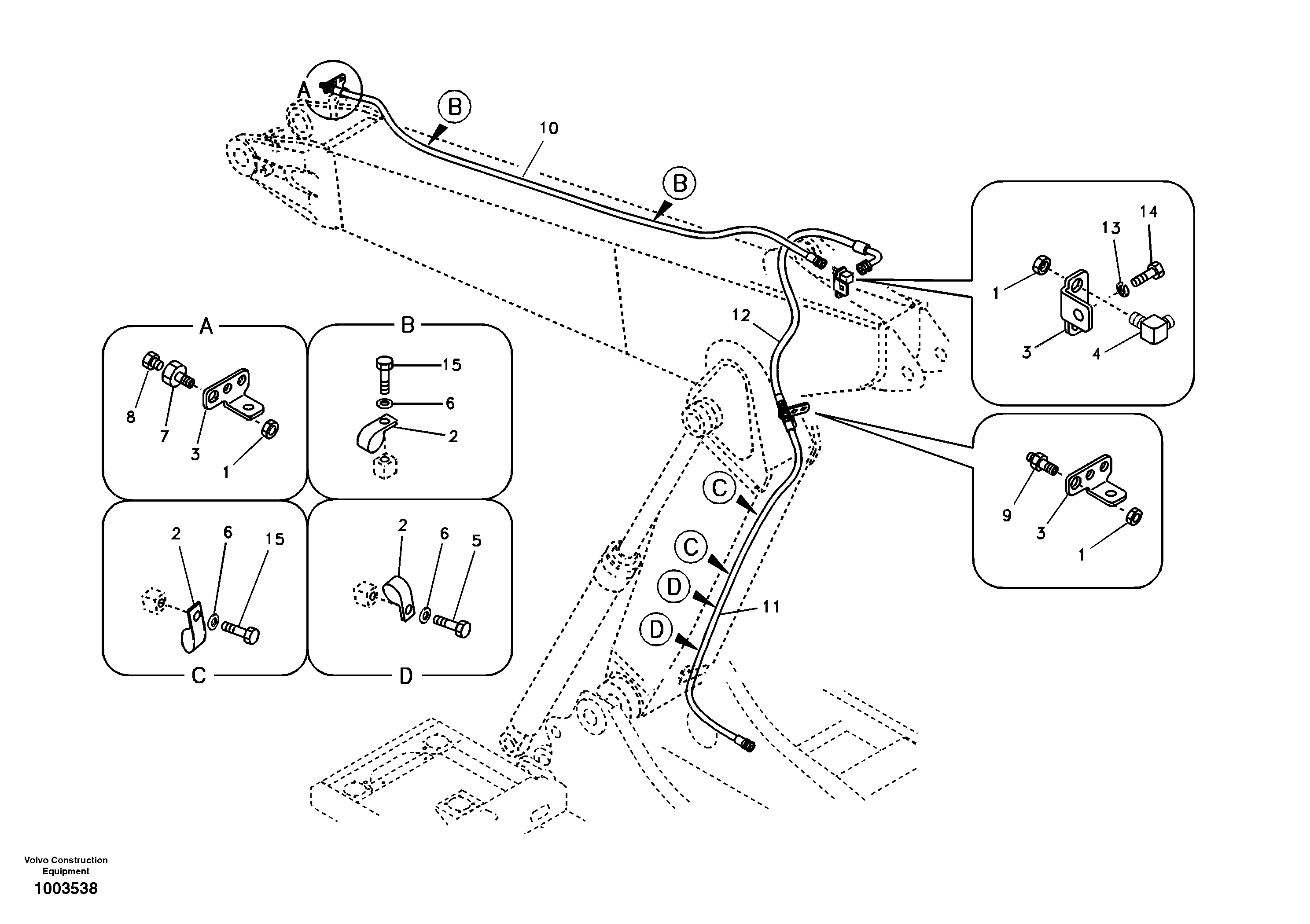 Working hydraulic, oil leak on adjustable boom — volvo parts diagram