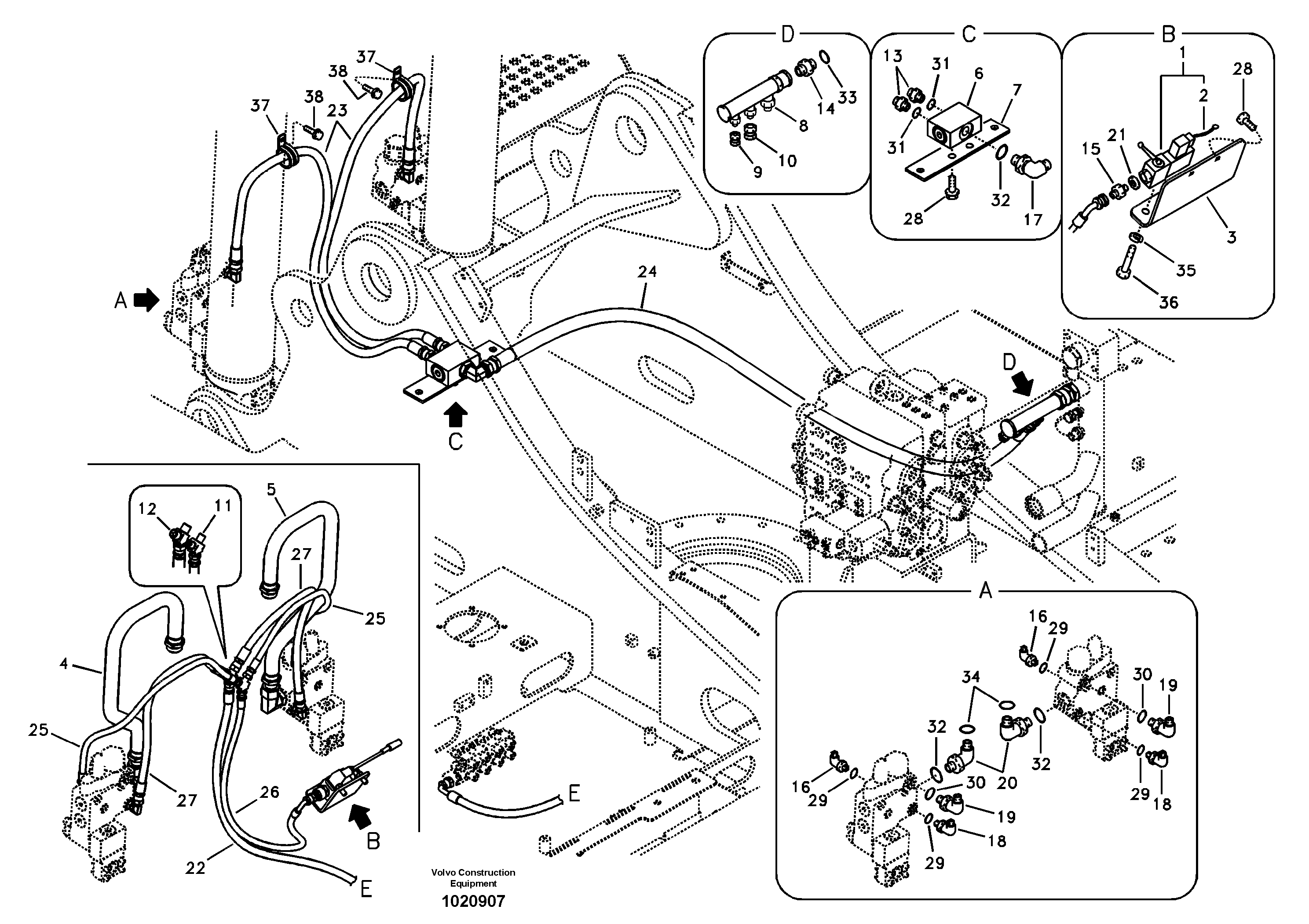 Working hydraulic, boom rupture — volvo parts diagram