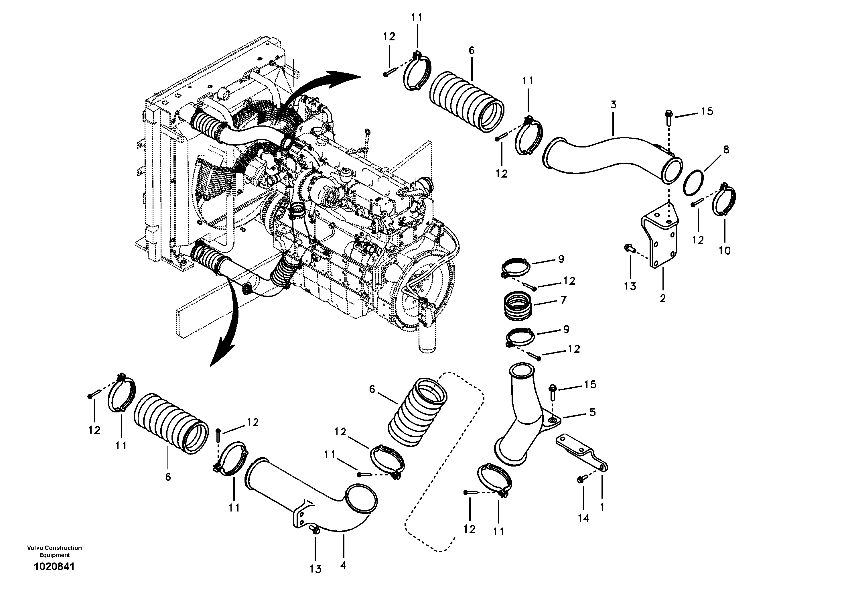 Charge air cooler, plumbing — volvo parts diagram