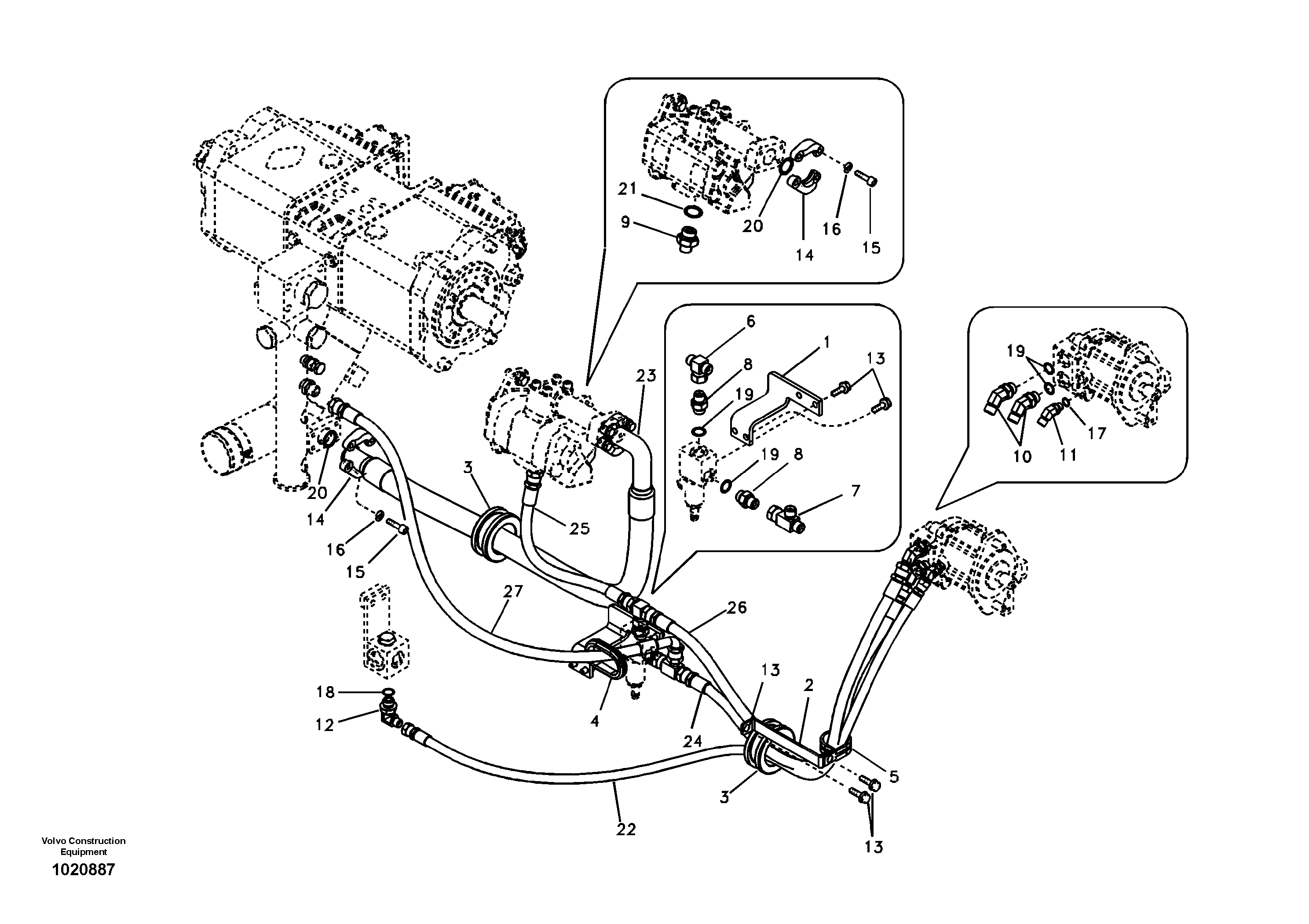 Hydraulic system, oil cooling system — volvo parts diagram