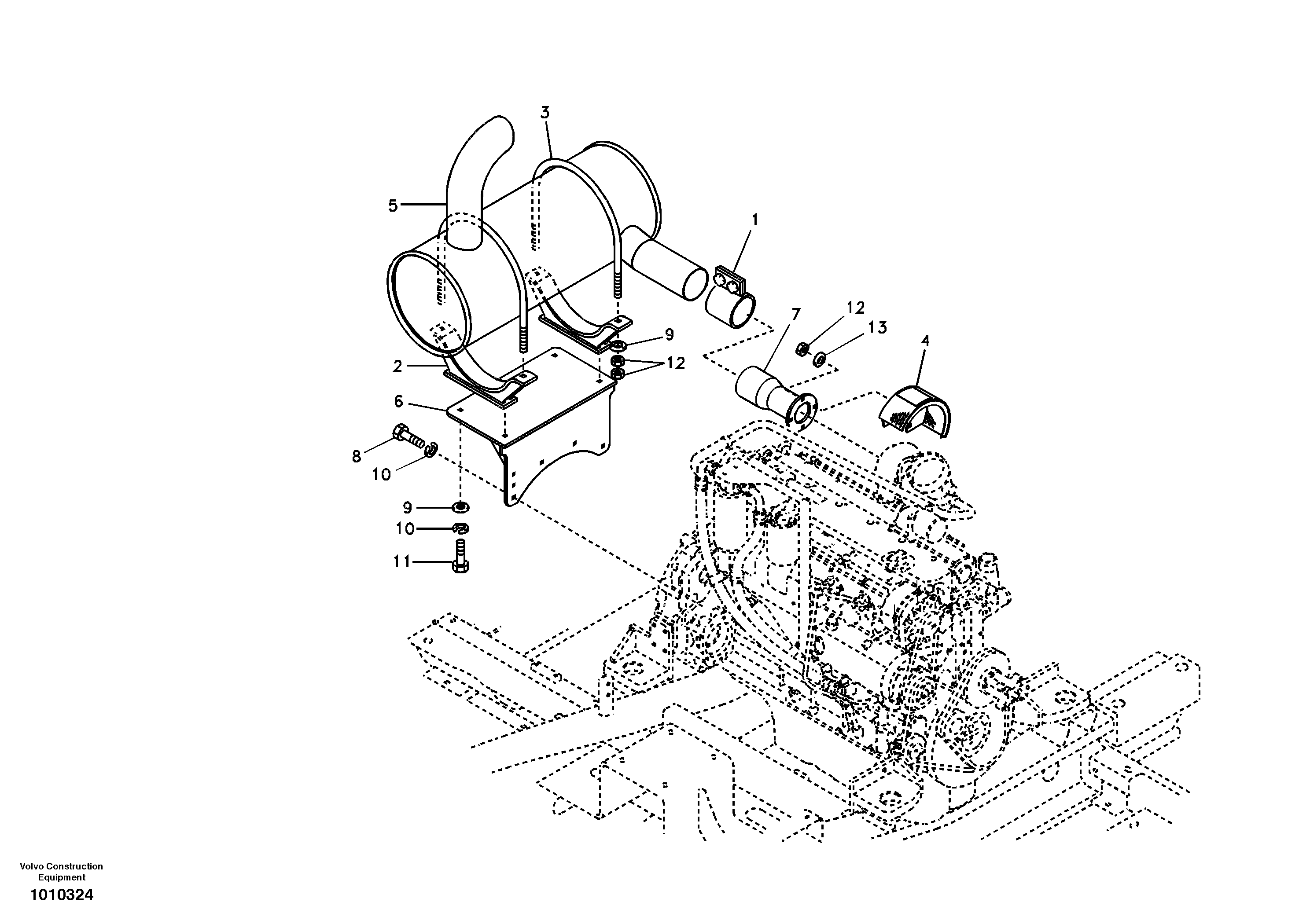 Exhaust system — volvo parts diagram