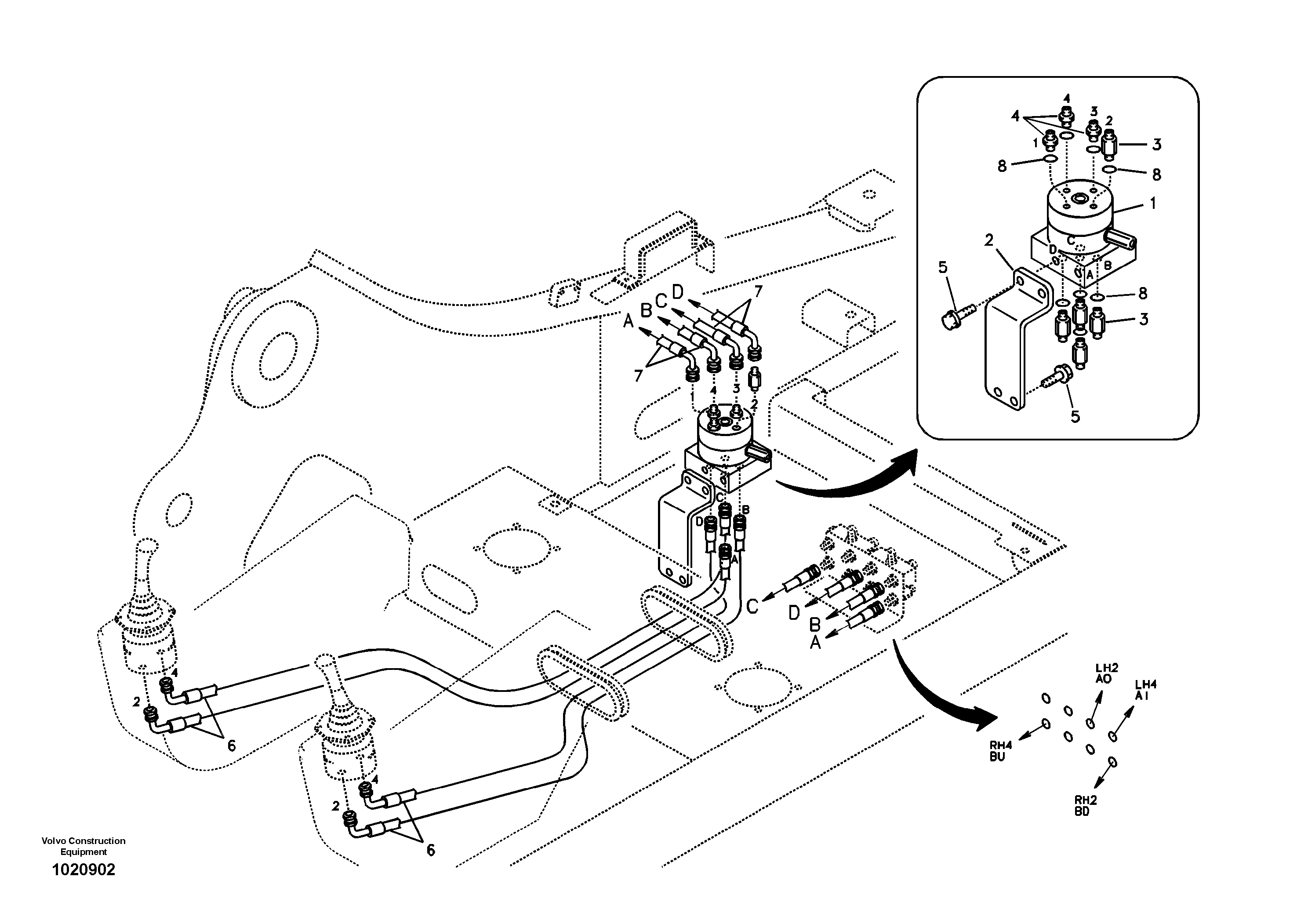 Servo system, changing lever function — volvo parts diagram