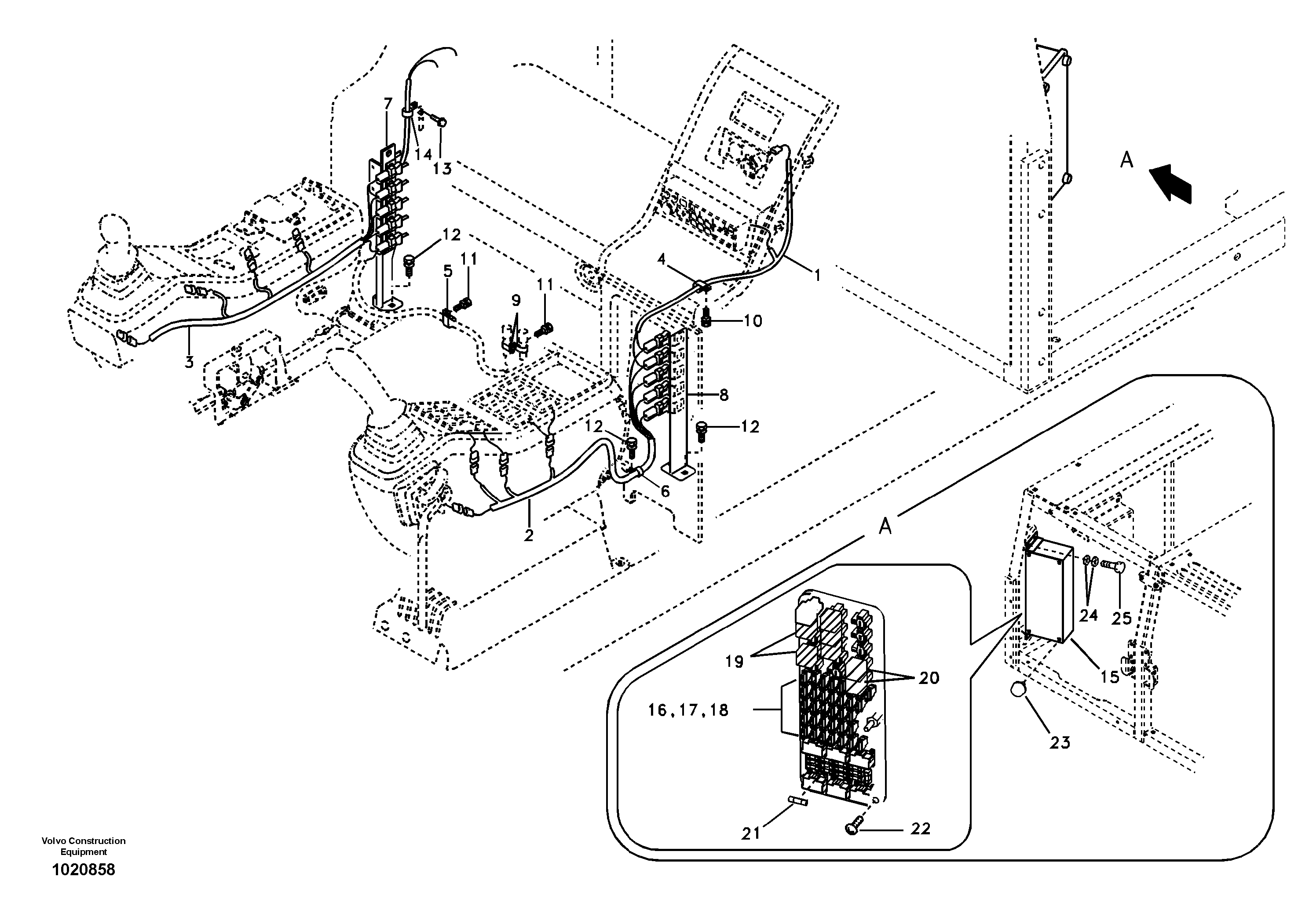 Cable and wire harness, instrument panel — volvo parts diagram
