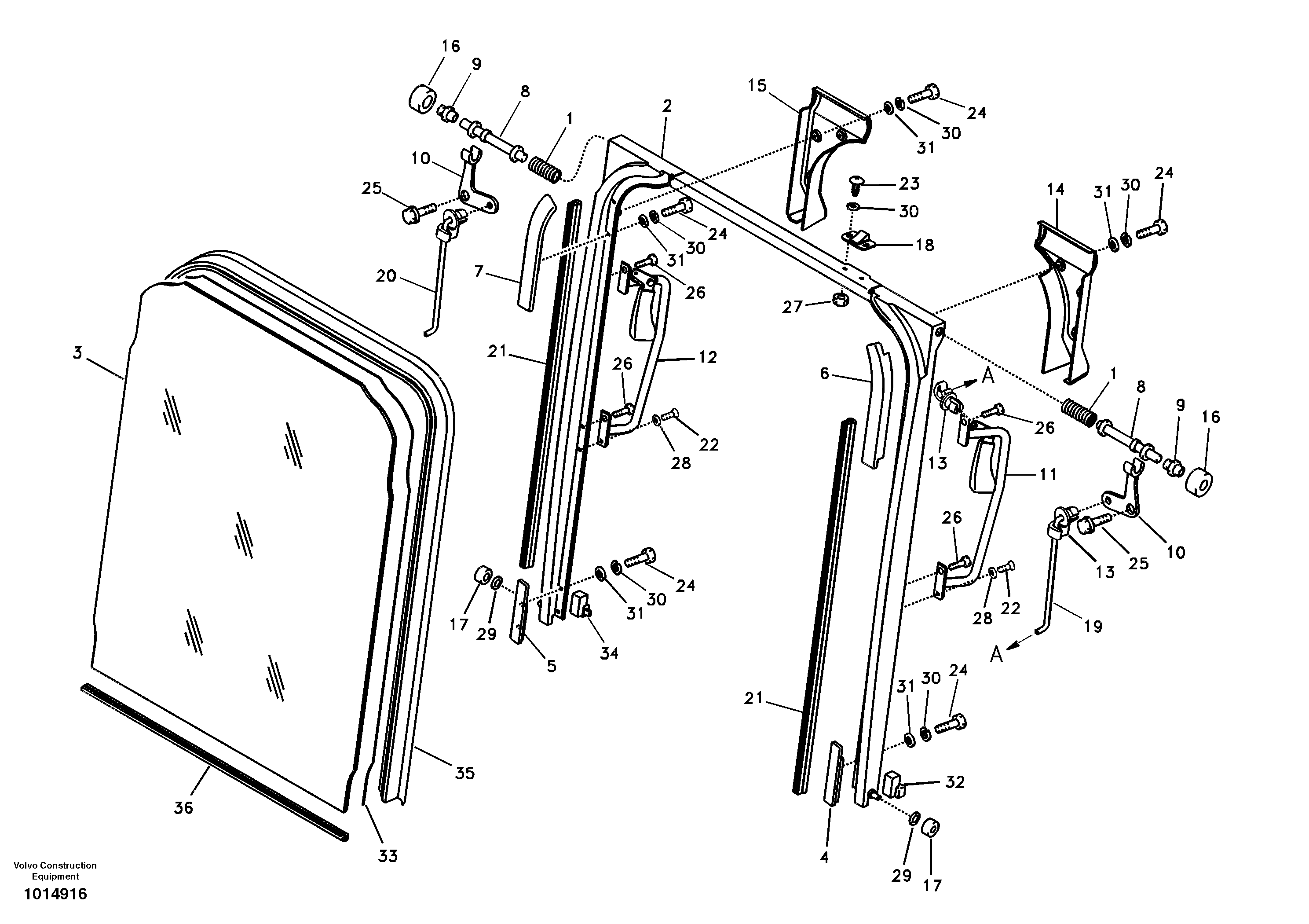 Windshield — volvo parts diagram