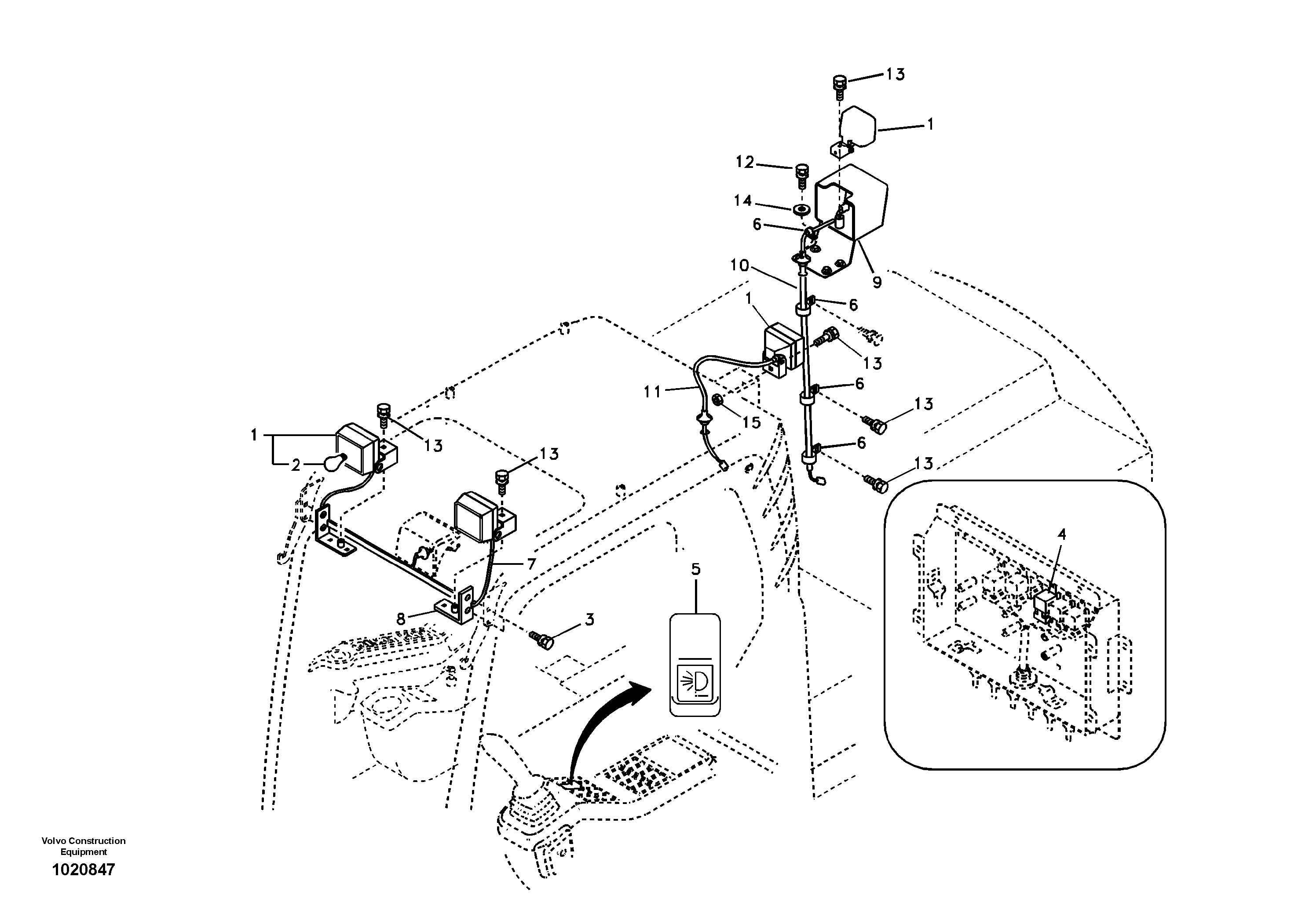 Work lights, extra — volvo parts diagram