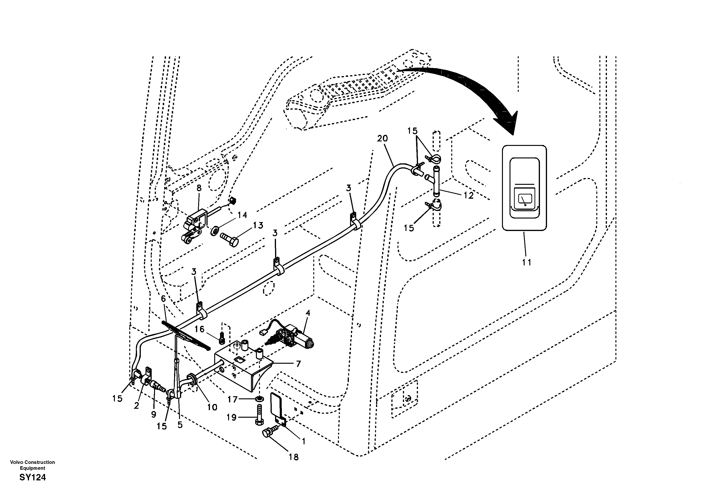 Lower wiper — volvo parts diagram