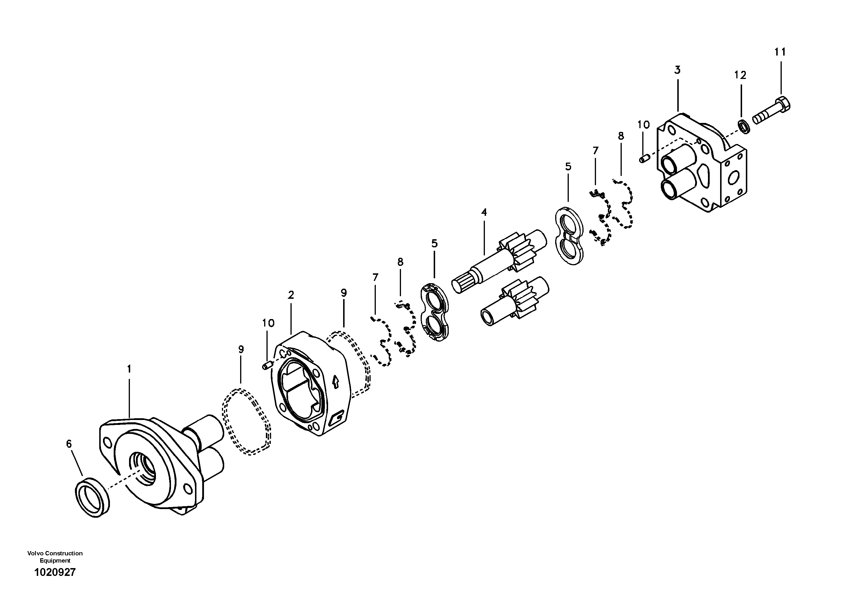 Hydraulic gear pump — volvo parts diagram