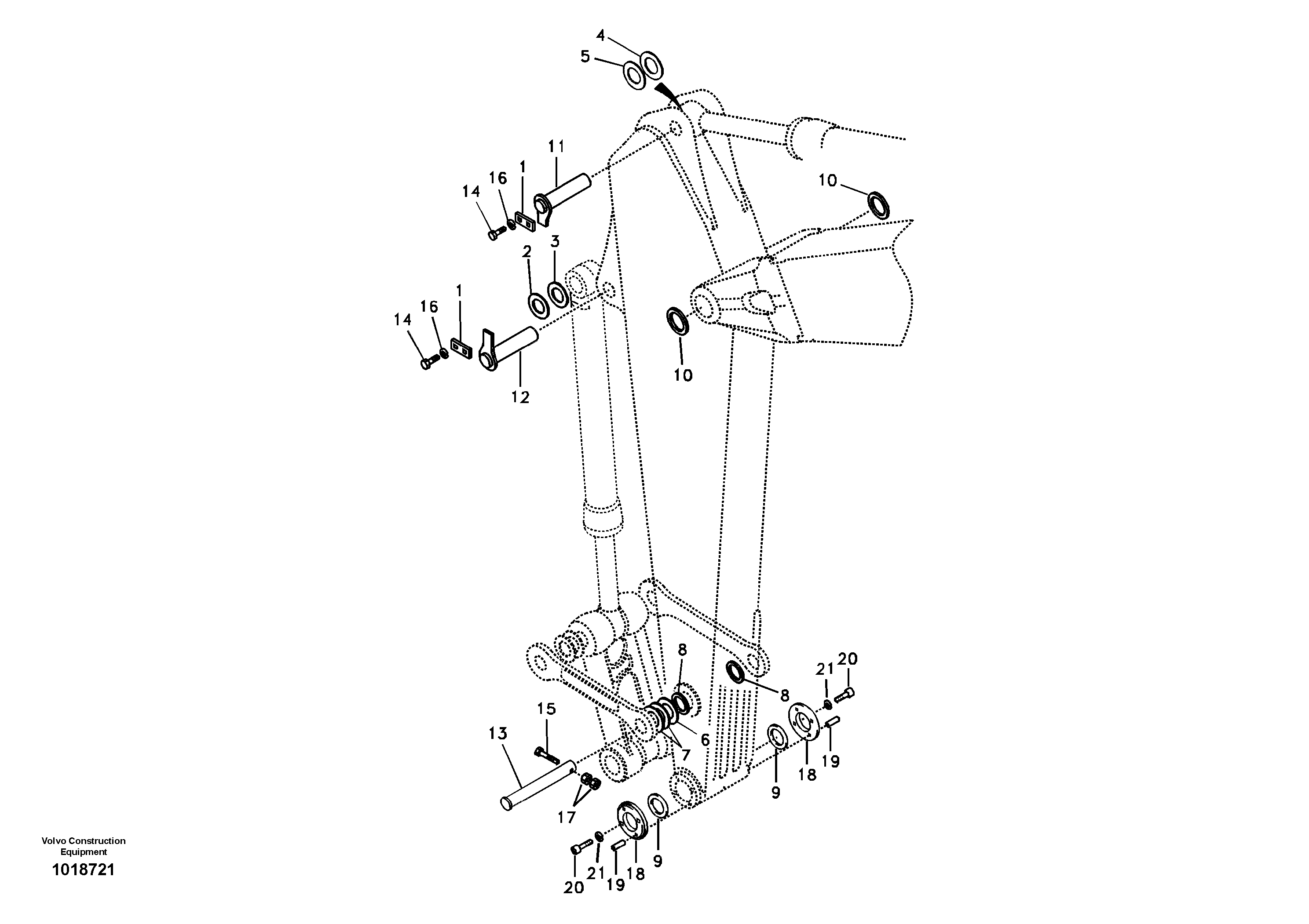 Links to dipper arm — volvo parts diagram