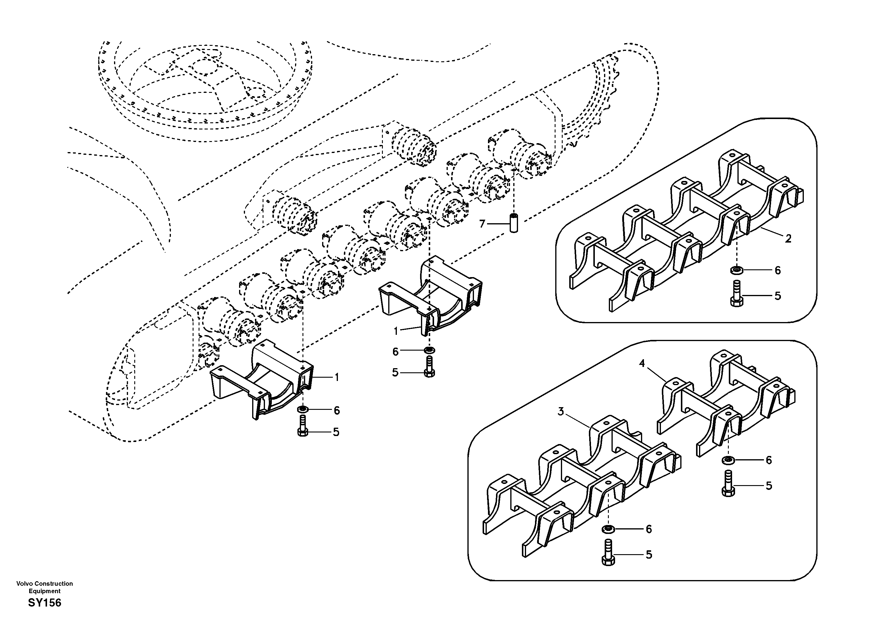 Undercarriage, track guards — volvo parts diagram