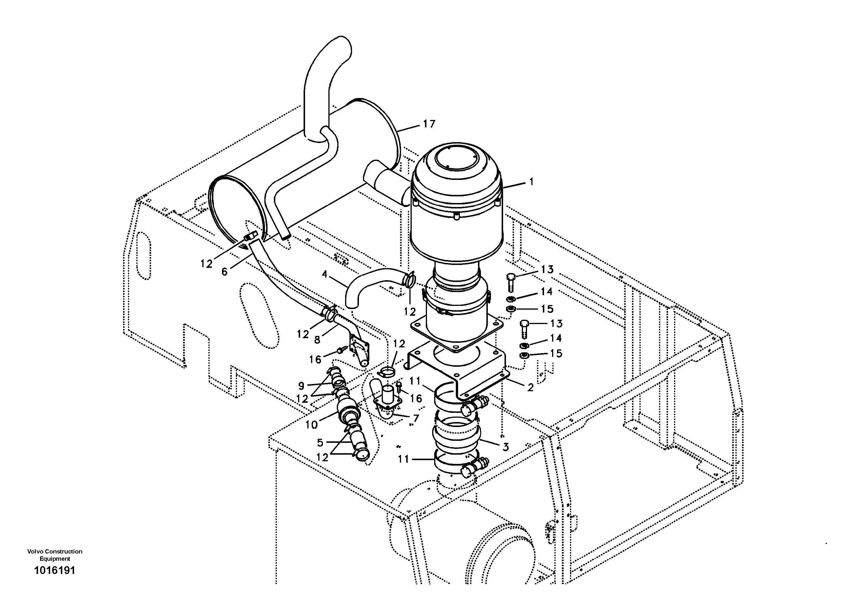 Inlet system, pre-cleaner — volvo parts diagram