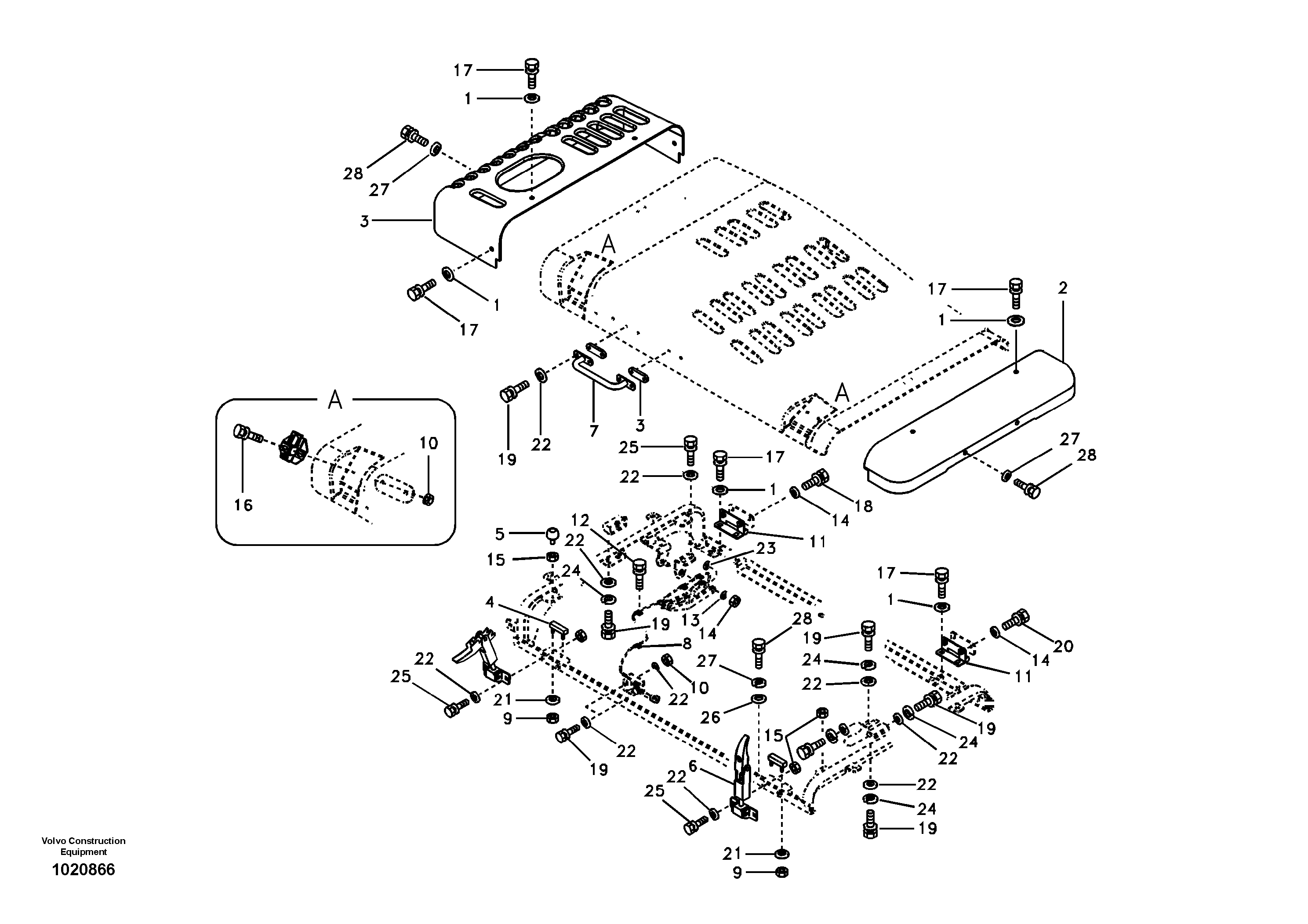 Cowl frame, cover and hood — volvo parts diagram