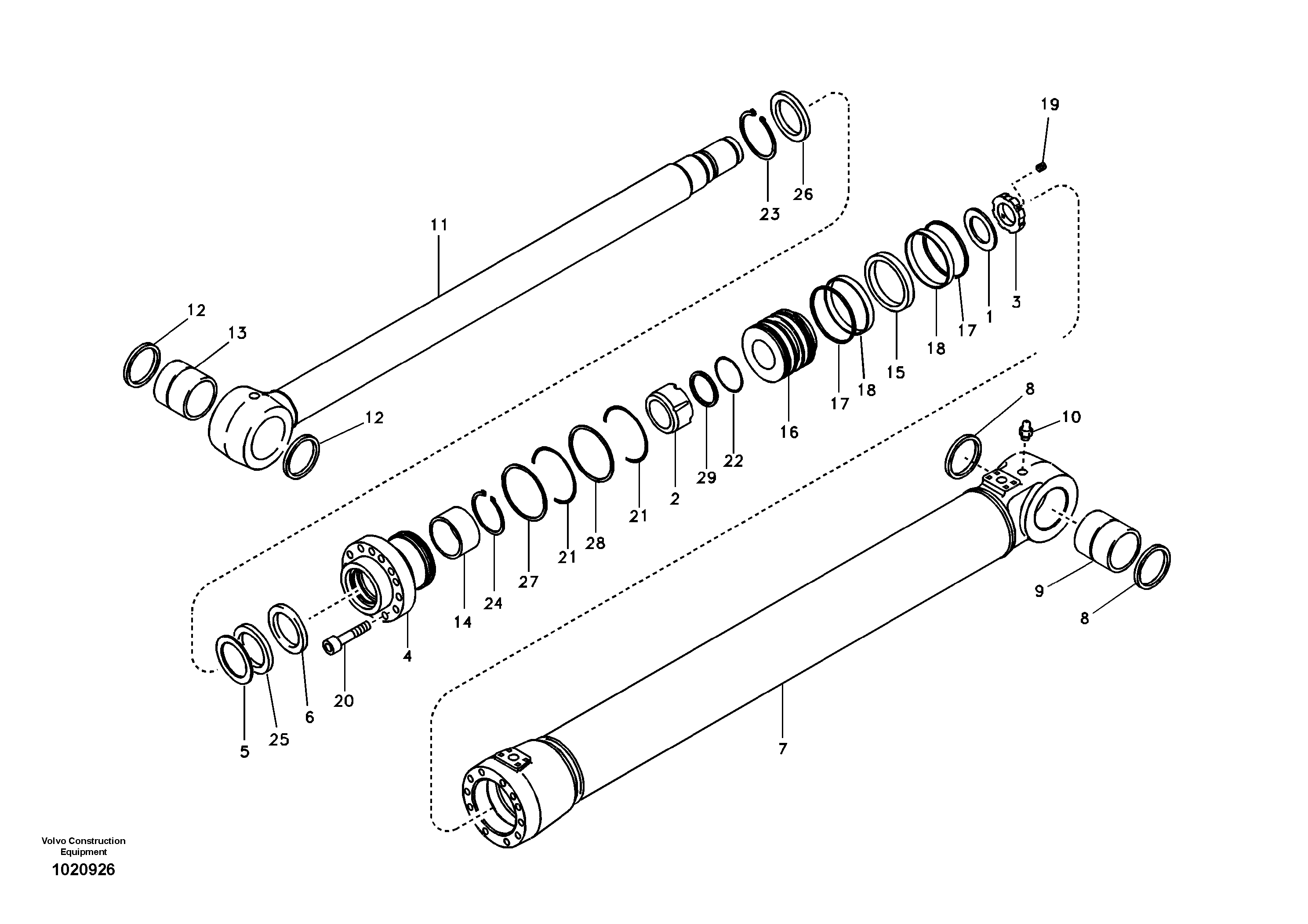 Boom cylinder — volvo parts diagram