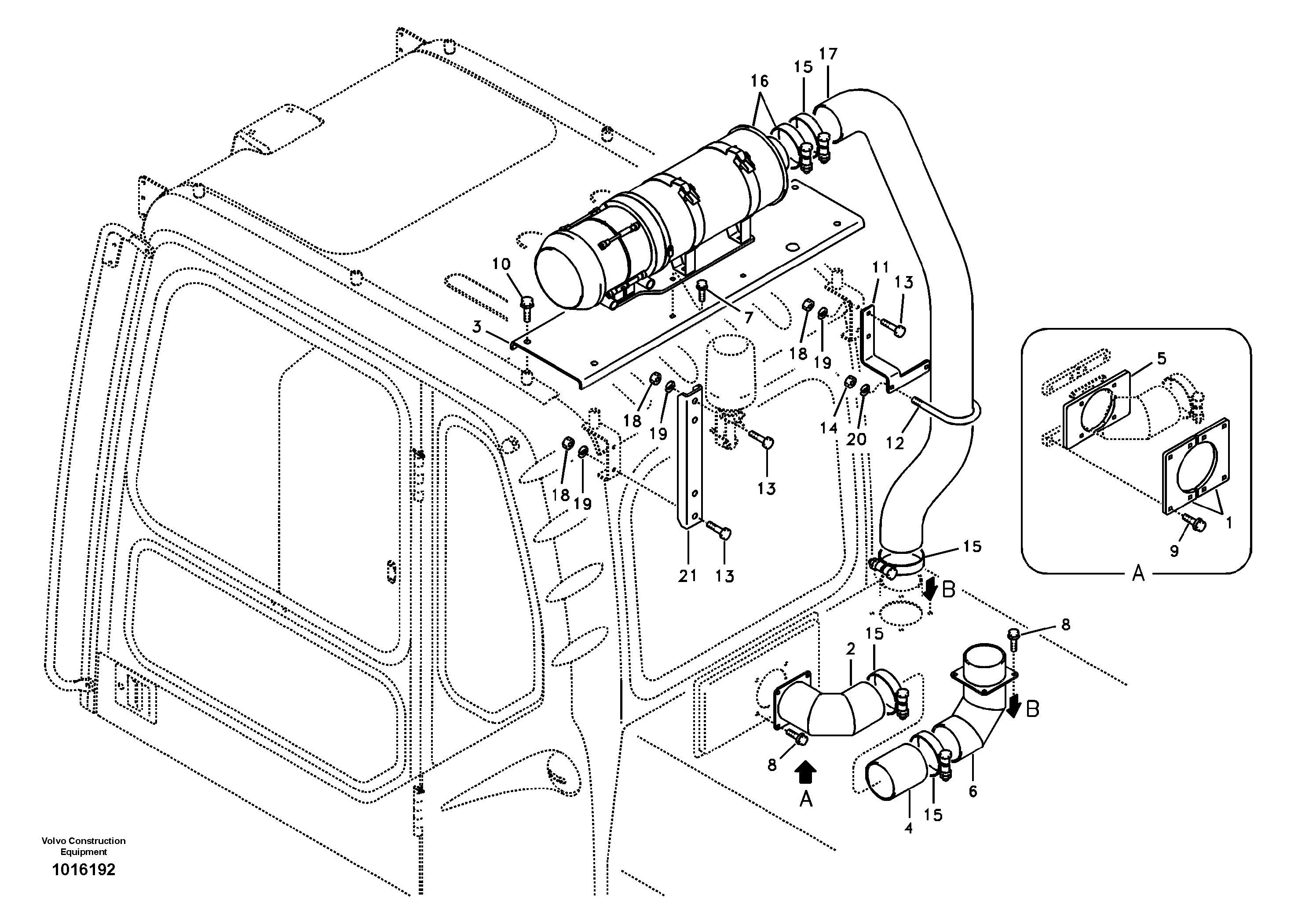 Air filter, mounting — volvo parts diagram