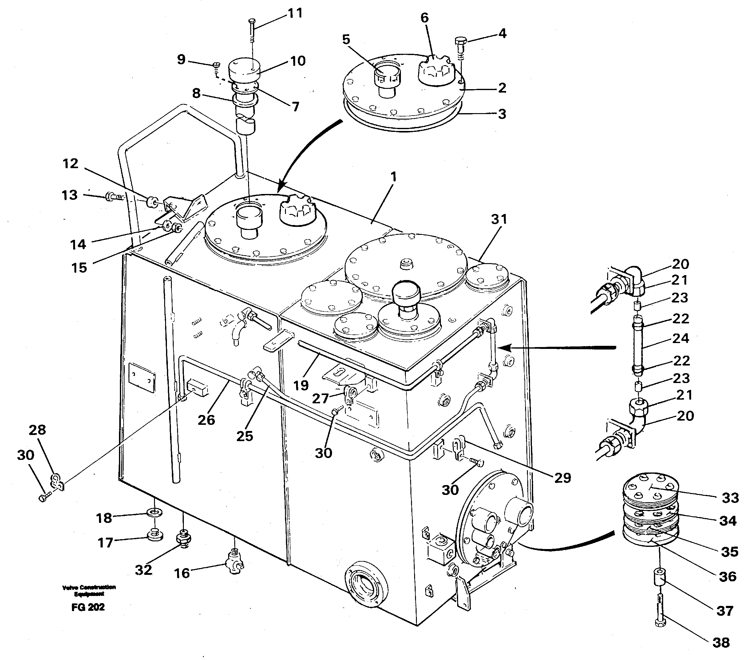 Fuel tank — volvo parts diagram